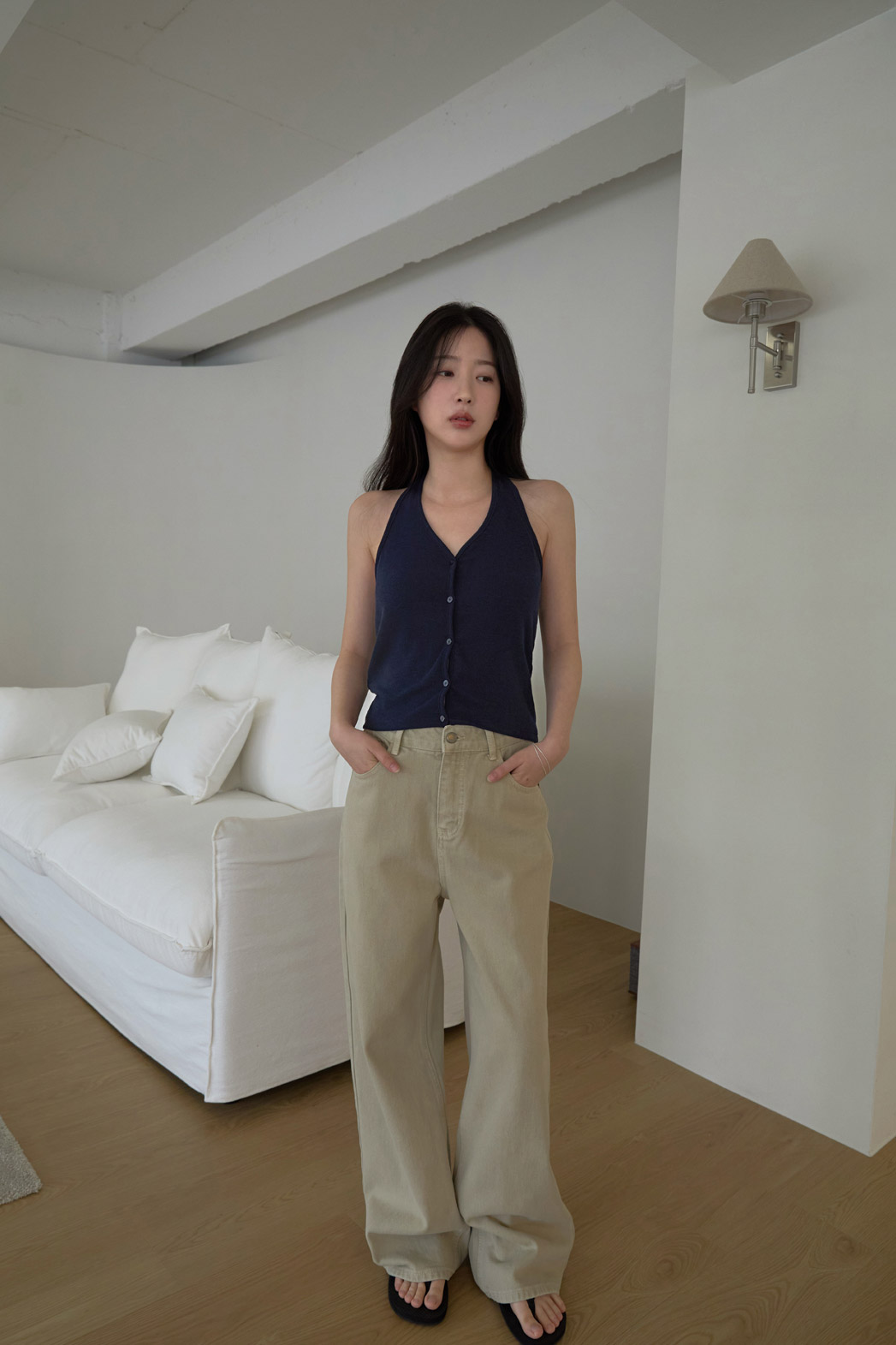 コットンベーシックワイド無地パンツオールシーズン | 詳細画像24