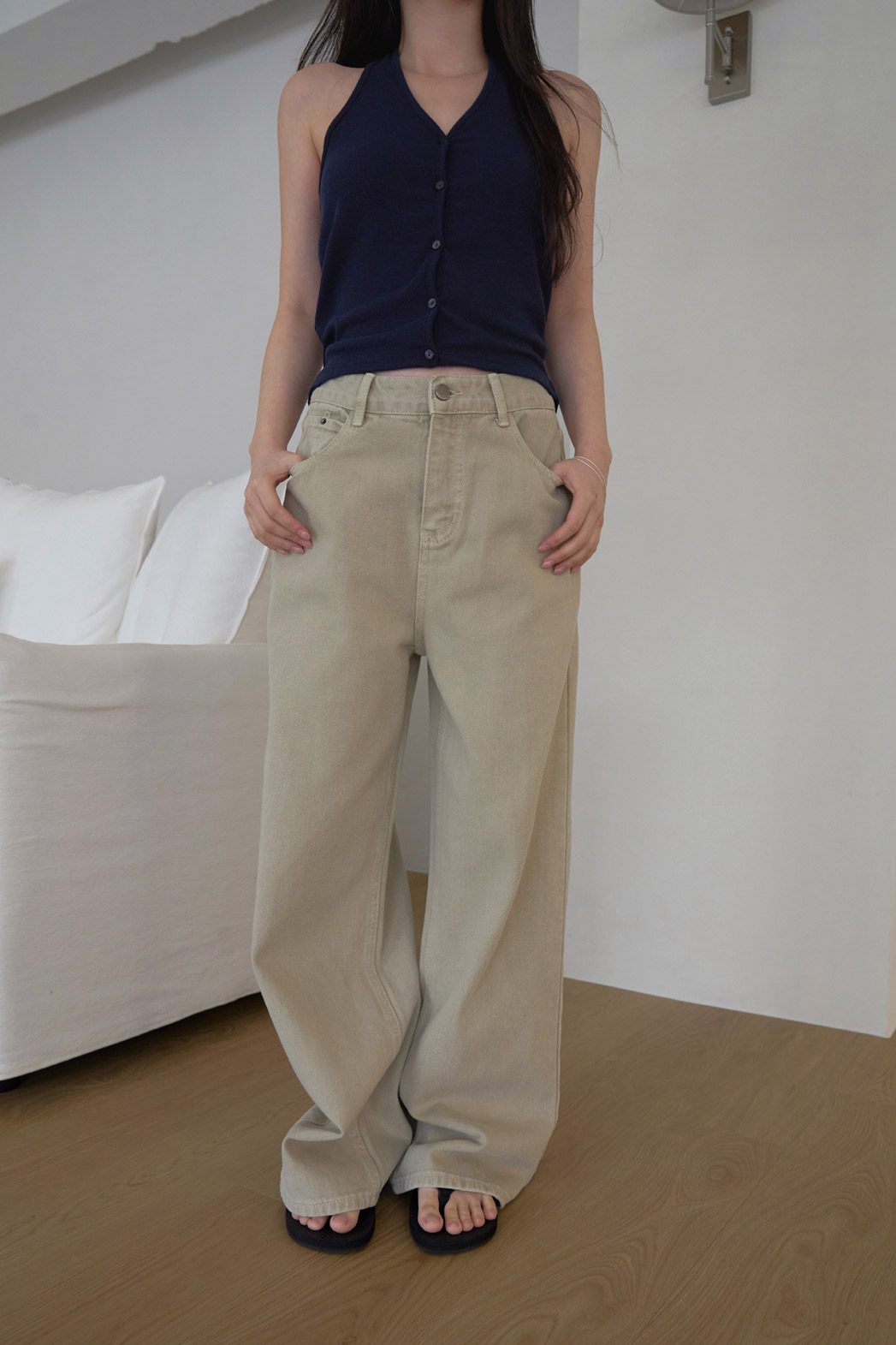 コットンベーシックワイド無地パンツオールシーズン | 詳細画像29