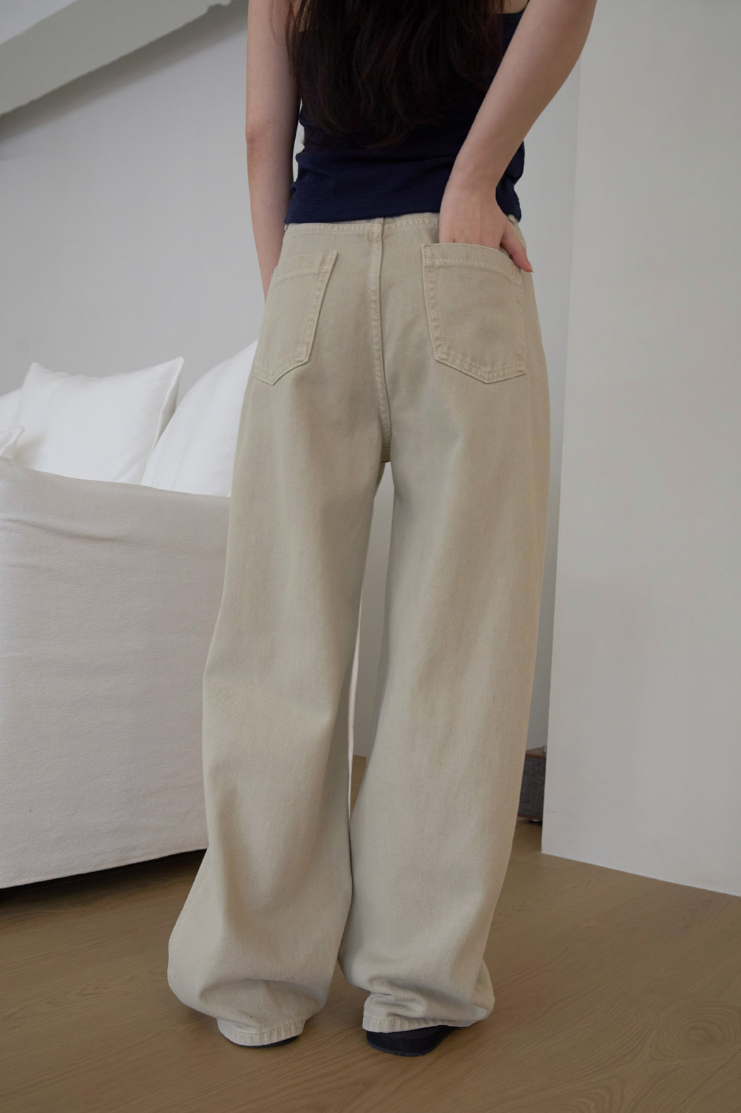 コットンベーシックワイド無地パンツオールシーズン | 詳細画像32