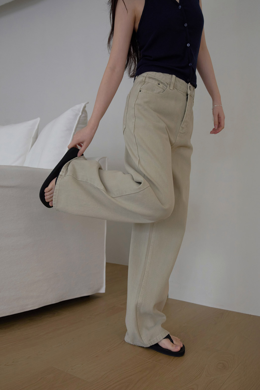 コットンベーシックワイド無地パンツオールシーズン | 詳細画像33
