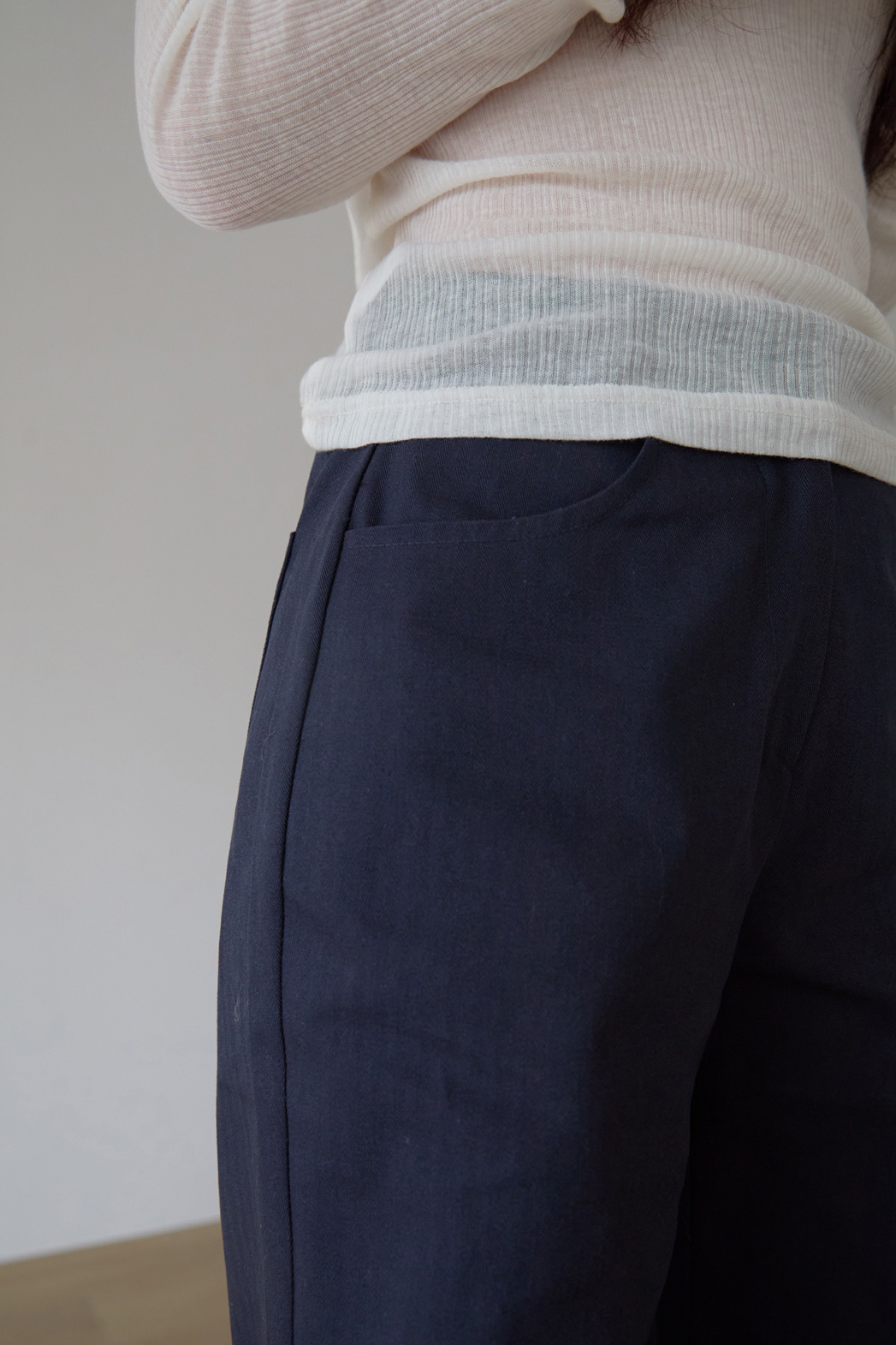 コットンポケットベーシックブーツカットストライプパンツオールシーズン | 詳細画像14