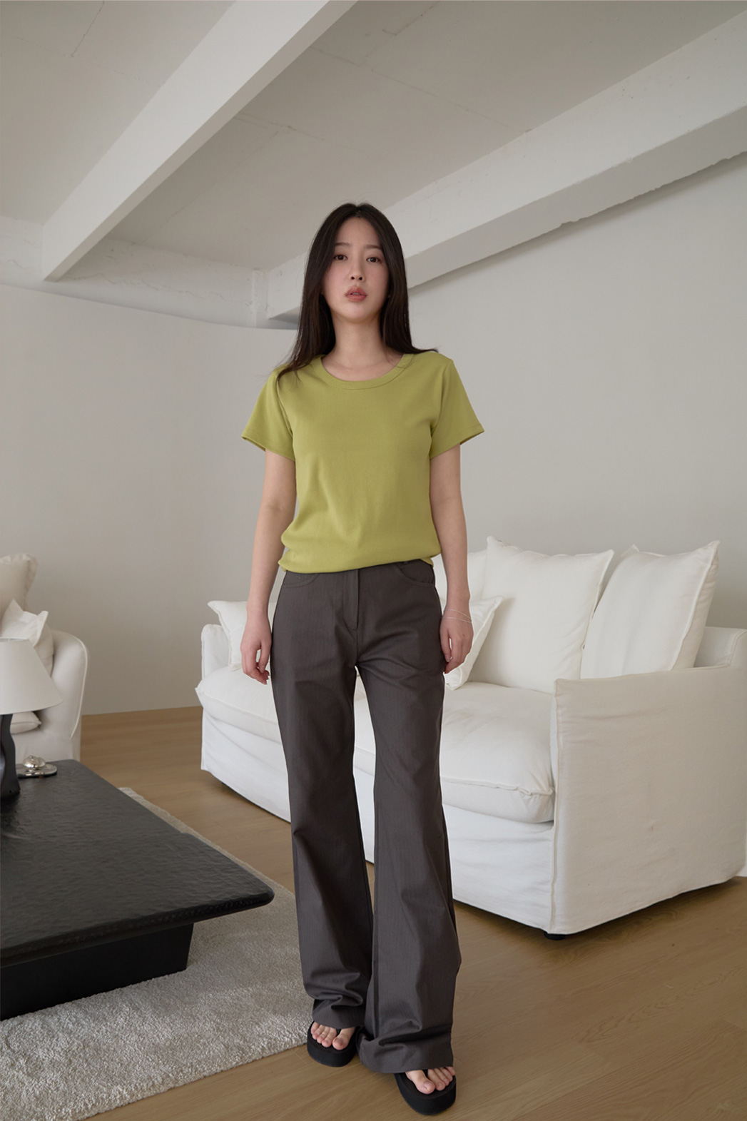 コットンポケットベーシックブーツカットストライプパンツオールシーズン | 詳細画像34