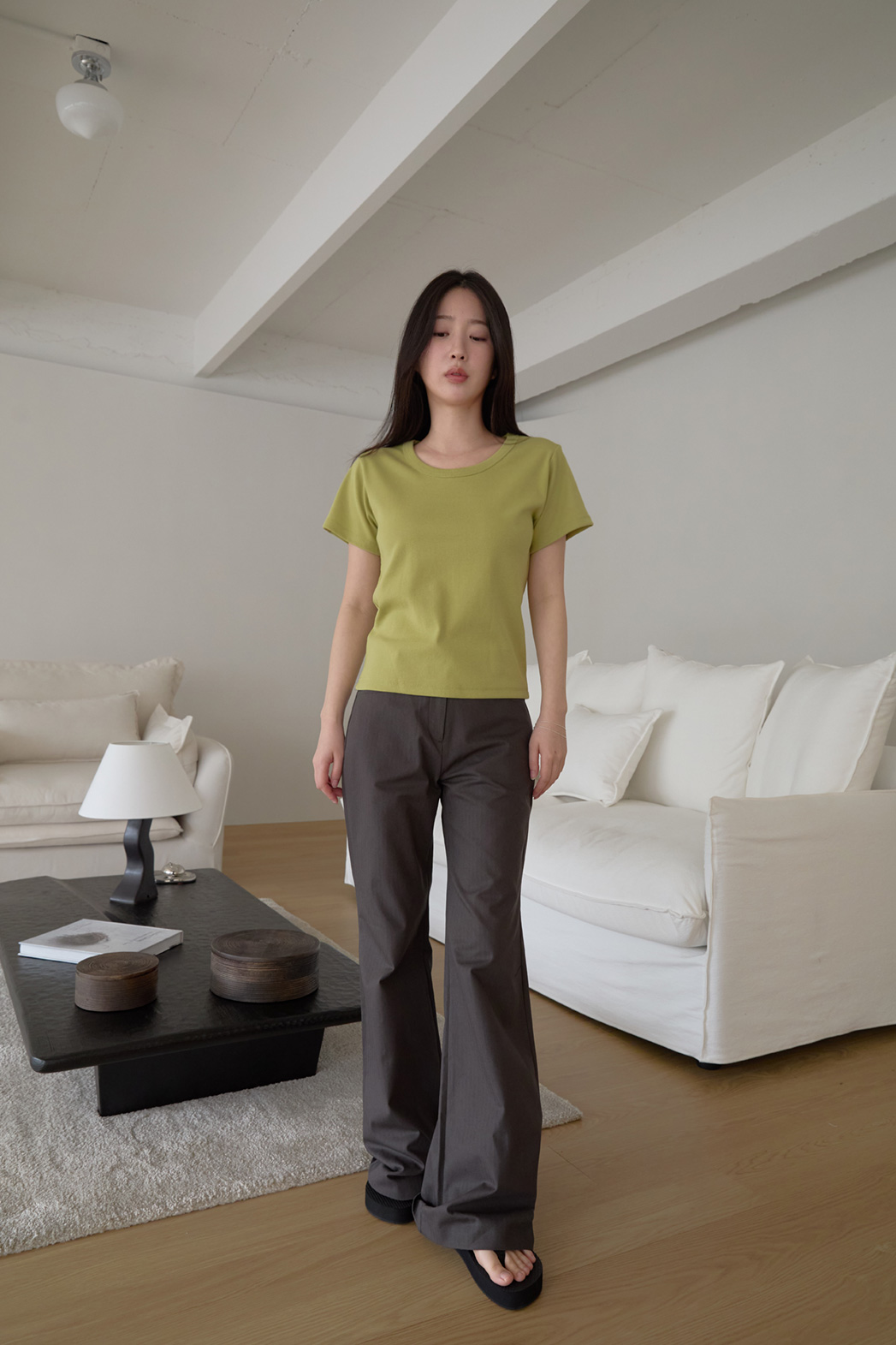 コットンポケットベーシックブーツカットストライプパンツオールシーズン | 詳細画像35