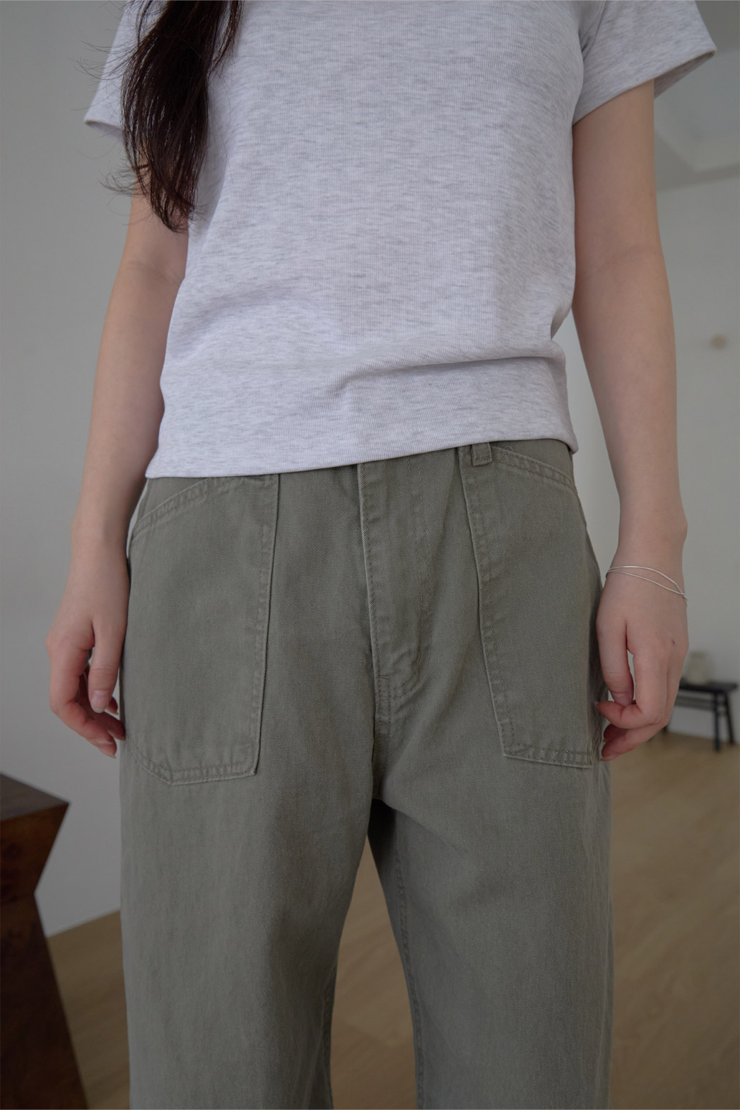 コットンUネックベーシック半袖無地Tシャツオールシーズン | 詳細画像11