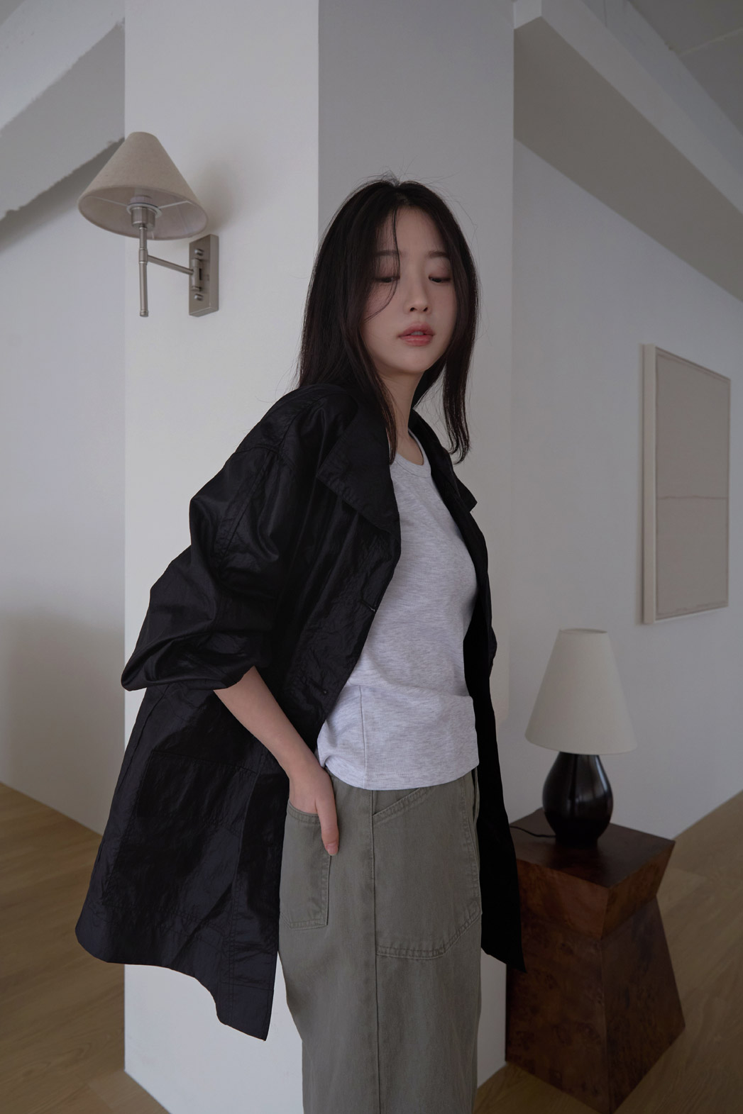 コットンUネックベーシック半袖無地Tシャツオールシーズン | 詳細画像13