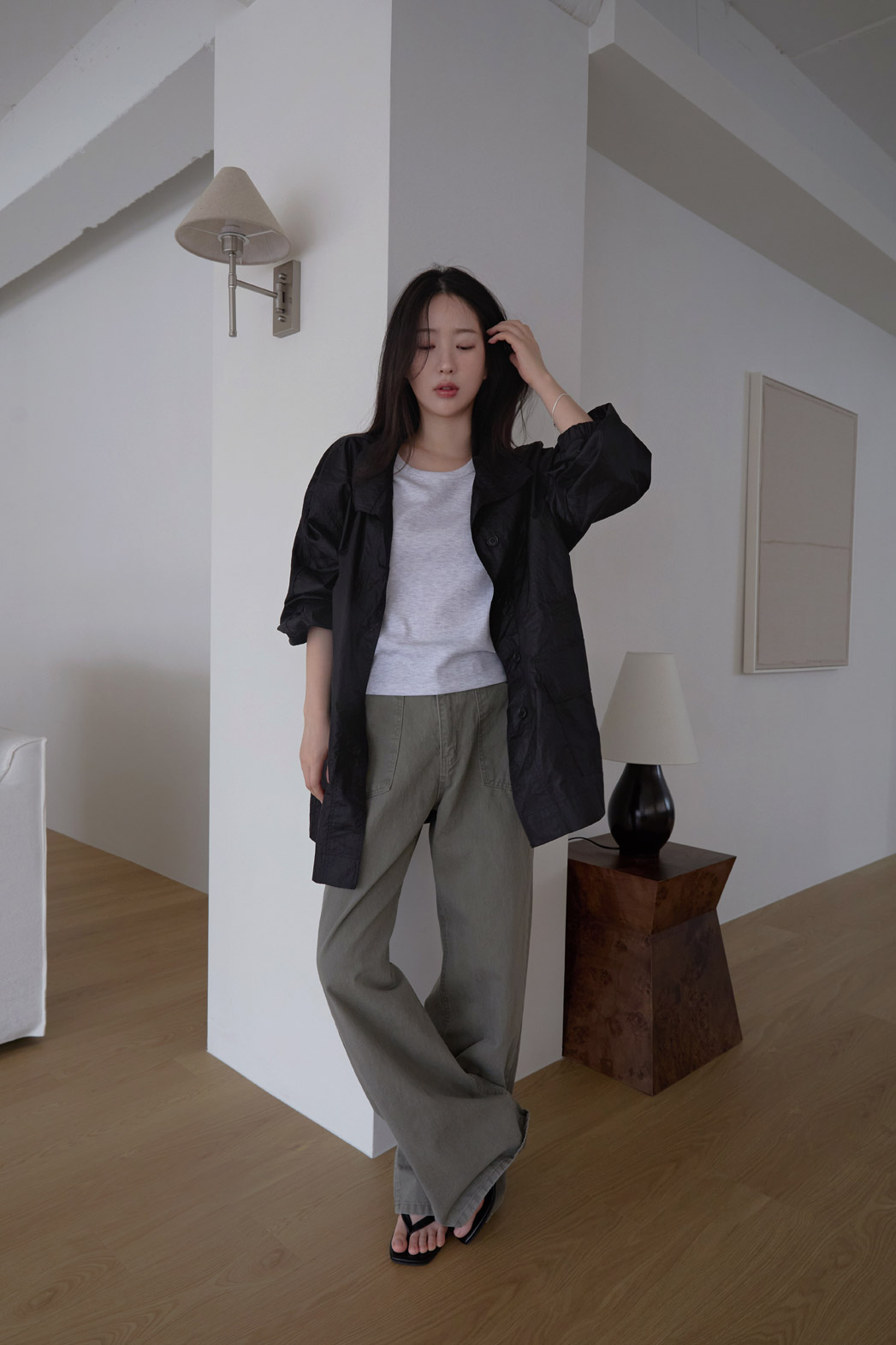 コットンUネックベーシック半袖無地Tシャツオールシーズン | 詳細画像14