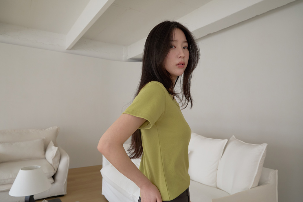 コットンUネックベーシック半袖無地Tシャツオールシーズン | 詳細画像25