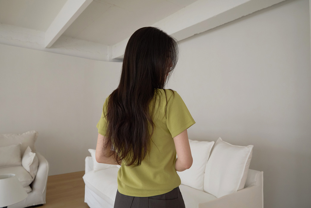 コットンUネックベーシック半袖無地Tシャツオールシーズン | 詳細画像26