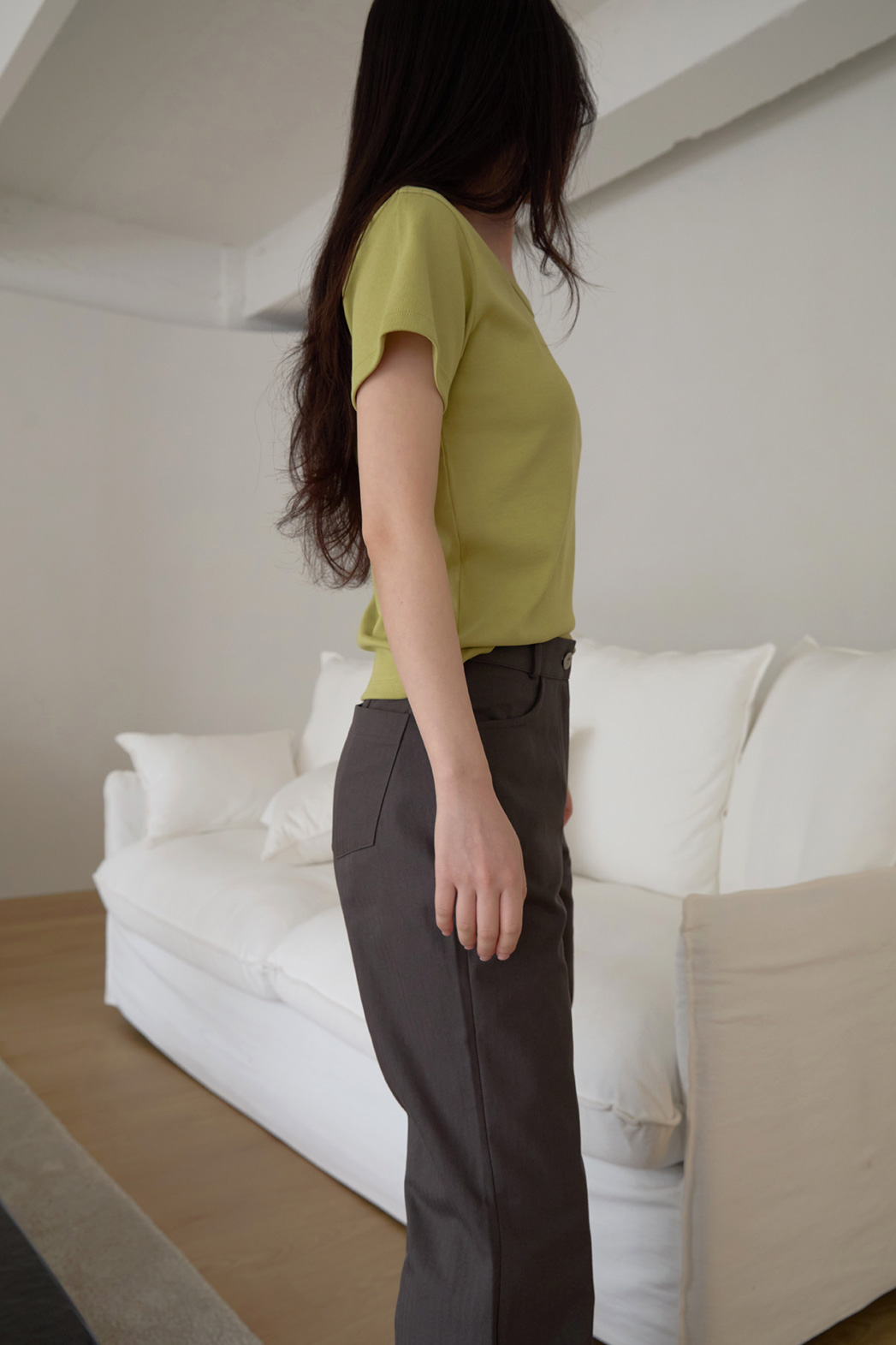 コットンUネックベーシック半袖無地Tシャツオールシーズン | 詳細画像28