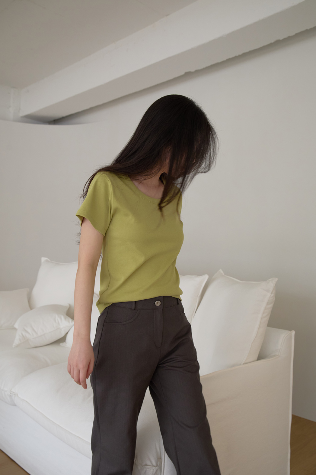 コットンUネックベーシック半袖無地Tシャツオールシーズン | 詳細画像31