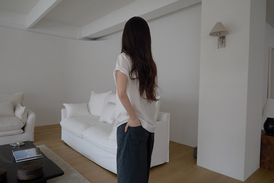 コットンラウンドネックベーシックプリントTシャツオールシーズン | 詳細画像9