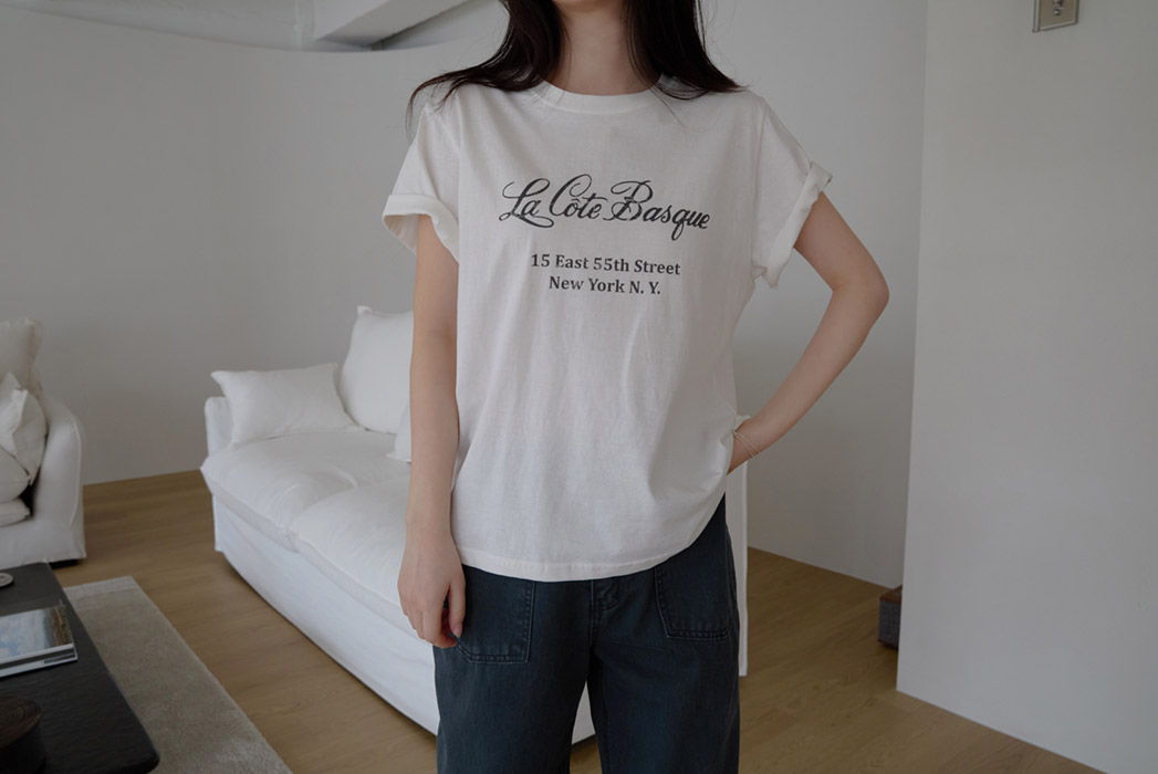 コットンラウンドネックベーシックプリントTシャツオールシーズン | 詳細画像10