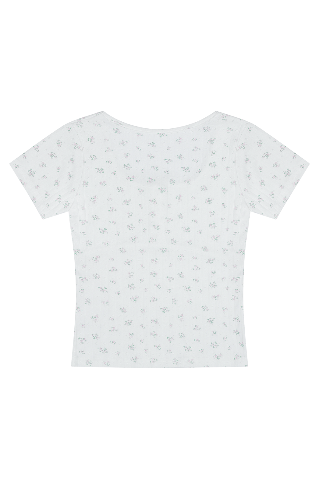 コットンスクエアネックUネックスリム花柄Tシャツオールシーズン | 詳細画像29