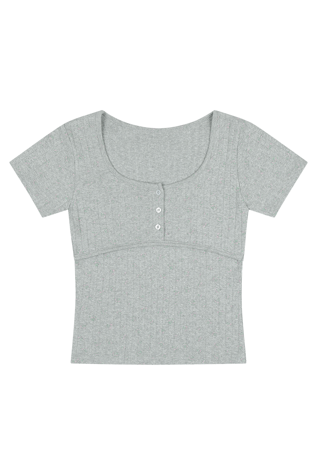 コットンスクエアネックUネックスリム花柄Tシャツオールシーズン | 詳細画像30