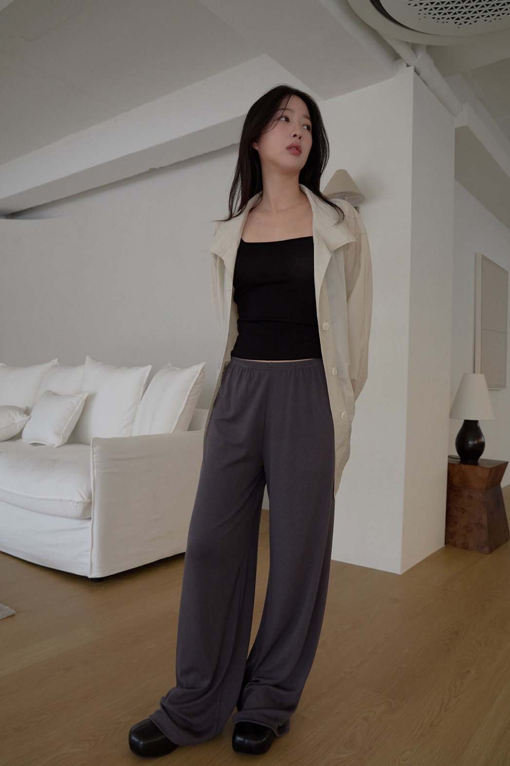 ナイロンUネックスリム無地ニットオールシーズン | 詳細画像25