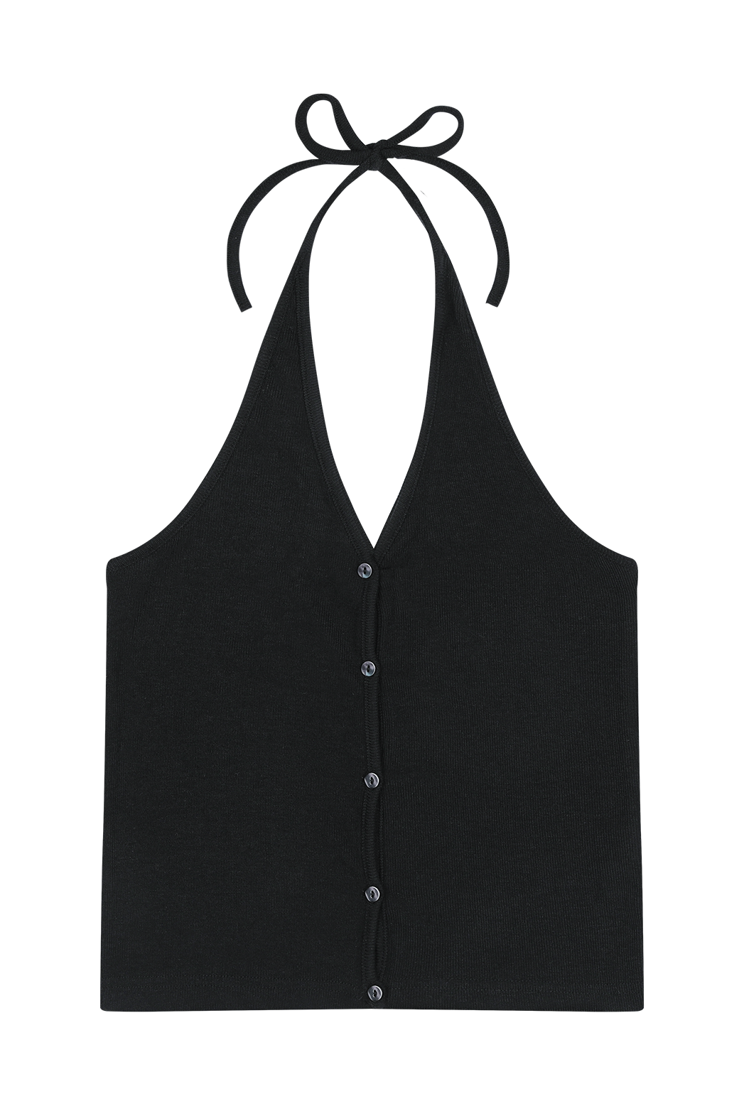 ベルベットストレッチベロアリネン混ボタンホルターネックベーシック無地ノースリーブオールシーズン | 詳細画像14