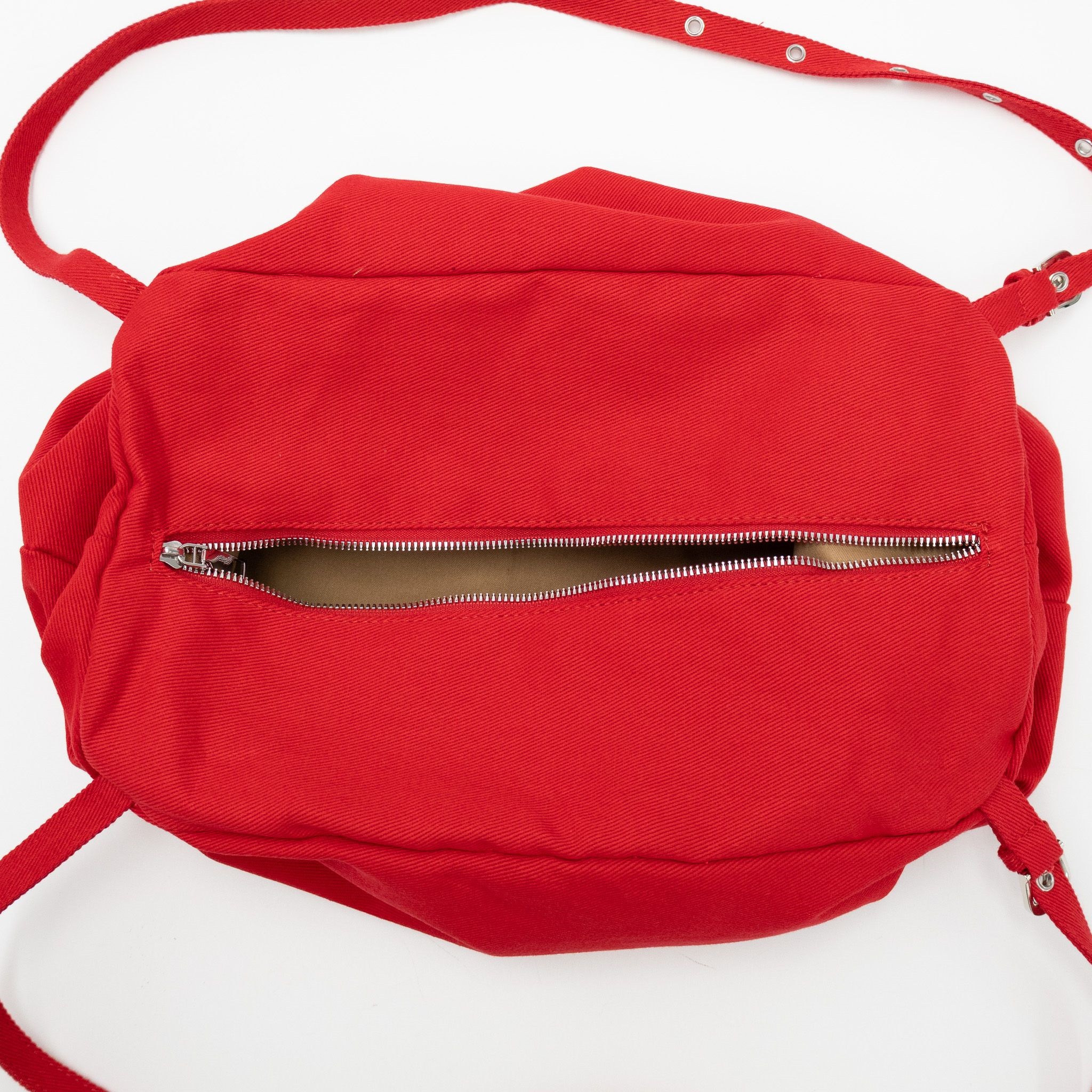 デニムジップアップベルトポケットビッグ無地ショルダーバッグ | 詳細画像13