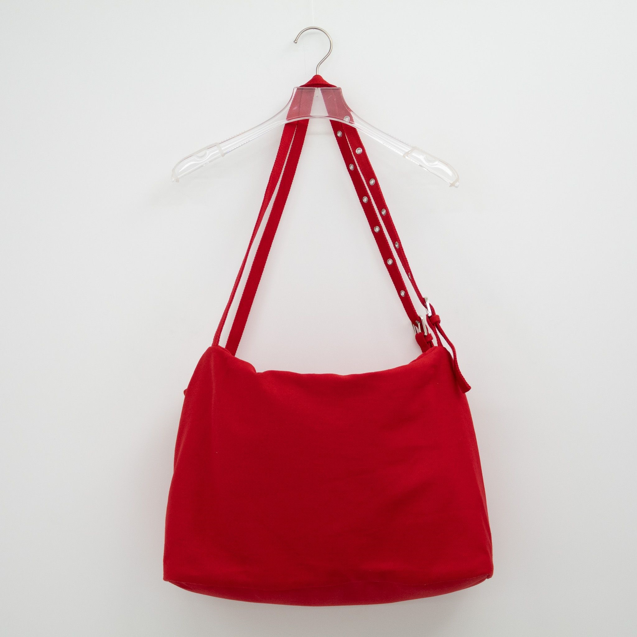 デニムジップアップベルトポケットビッグ無地ショルダーバッグ | 詳細画像20