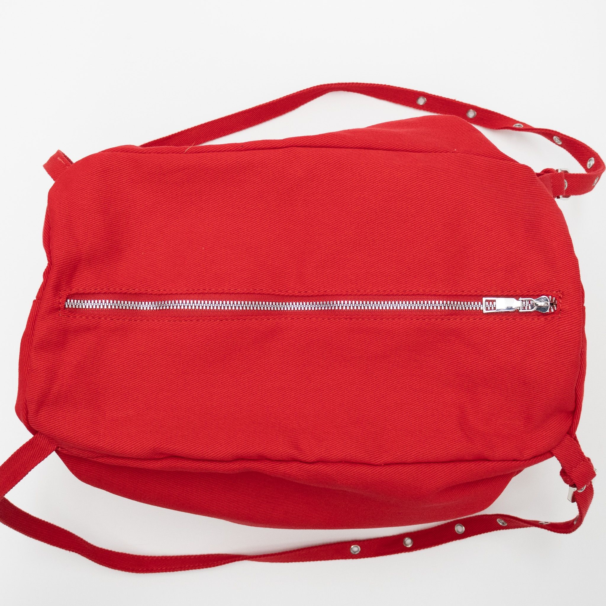 デニムジップアップベルトポケットビッグ無地ショルダーバッグ | 詳細画像22