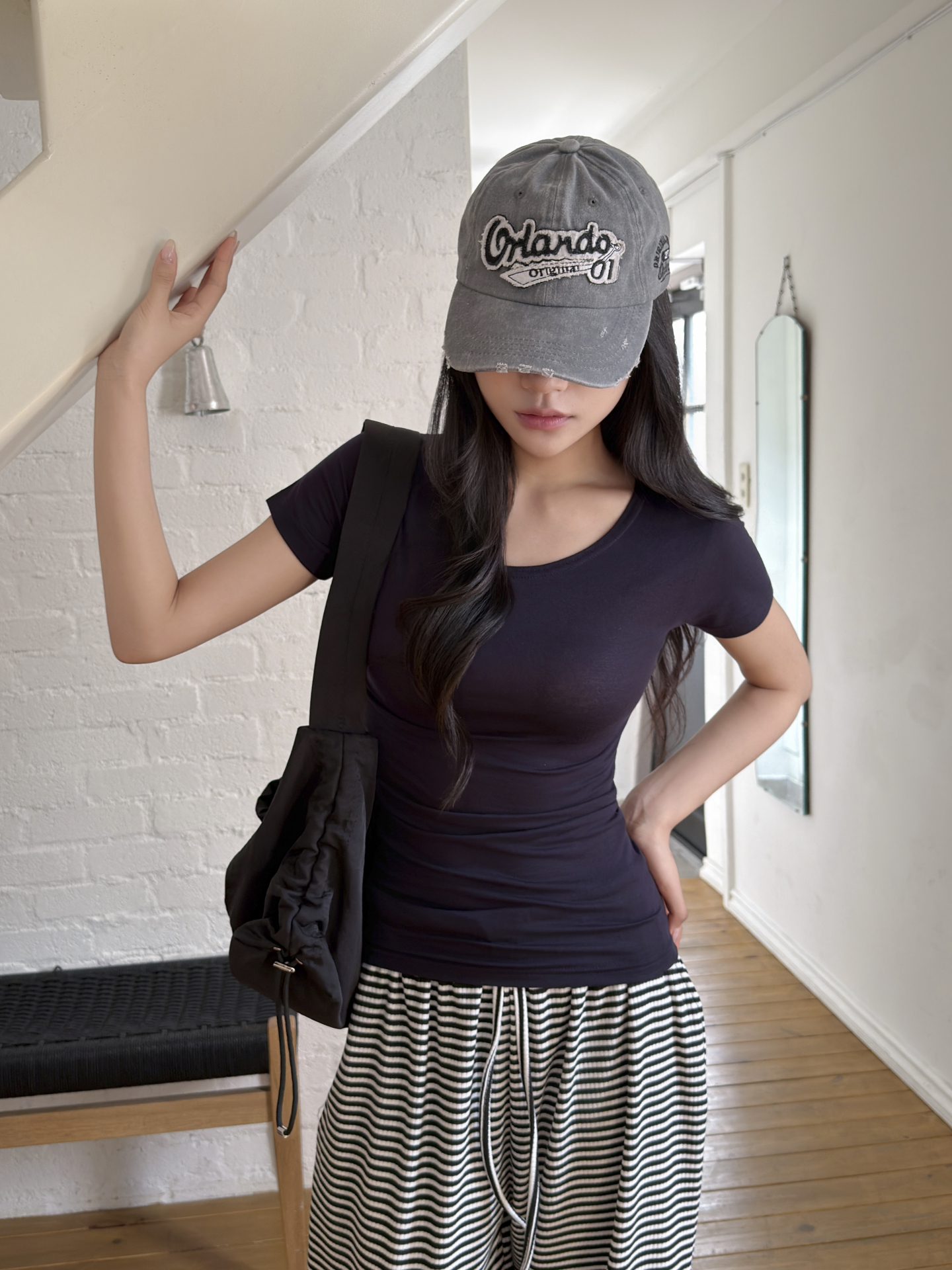 ラウンドネックスリム半袖無地Tシャツ | 詳細画像7