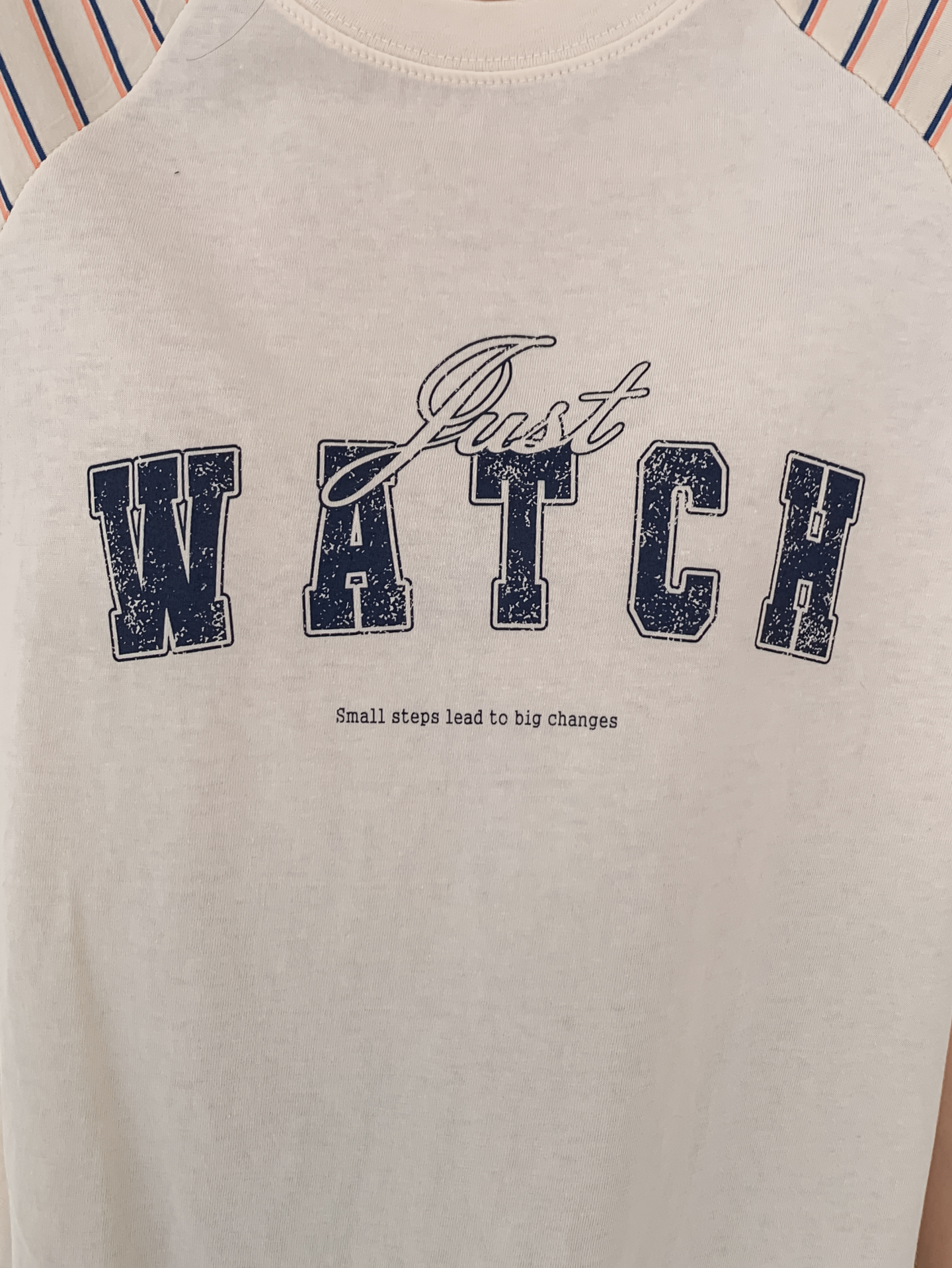 コットンラウンドネックラグランルーズ半袖プリントボーダーTシャツ | 詳細画像12