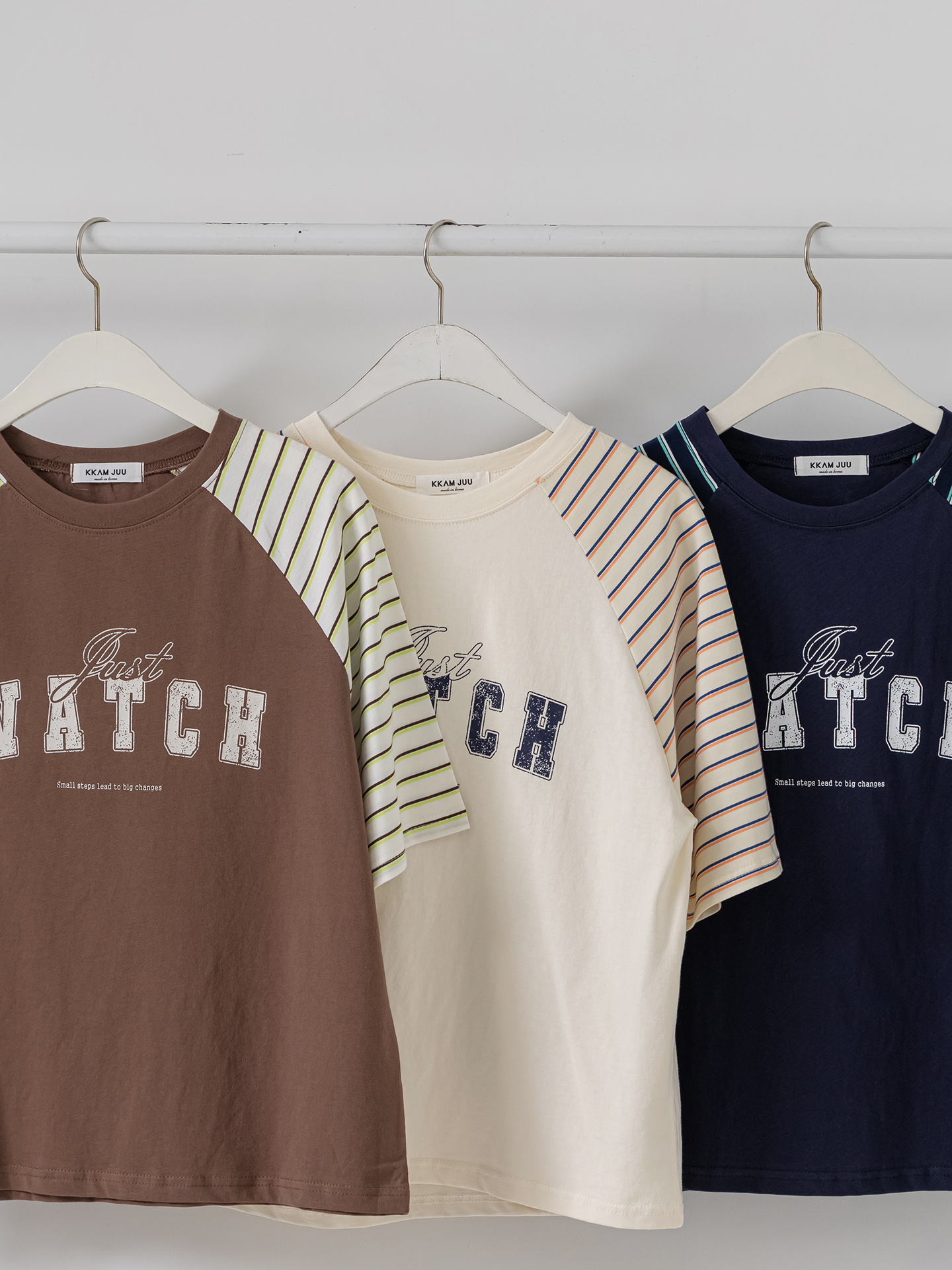 コットンラウンドネックラグランルーズ半袖プリントボーダーTシャツ | 詳細画像33