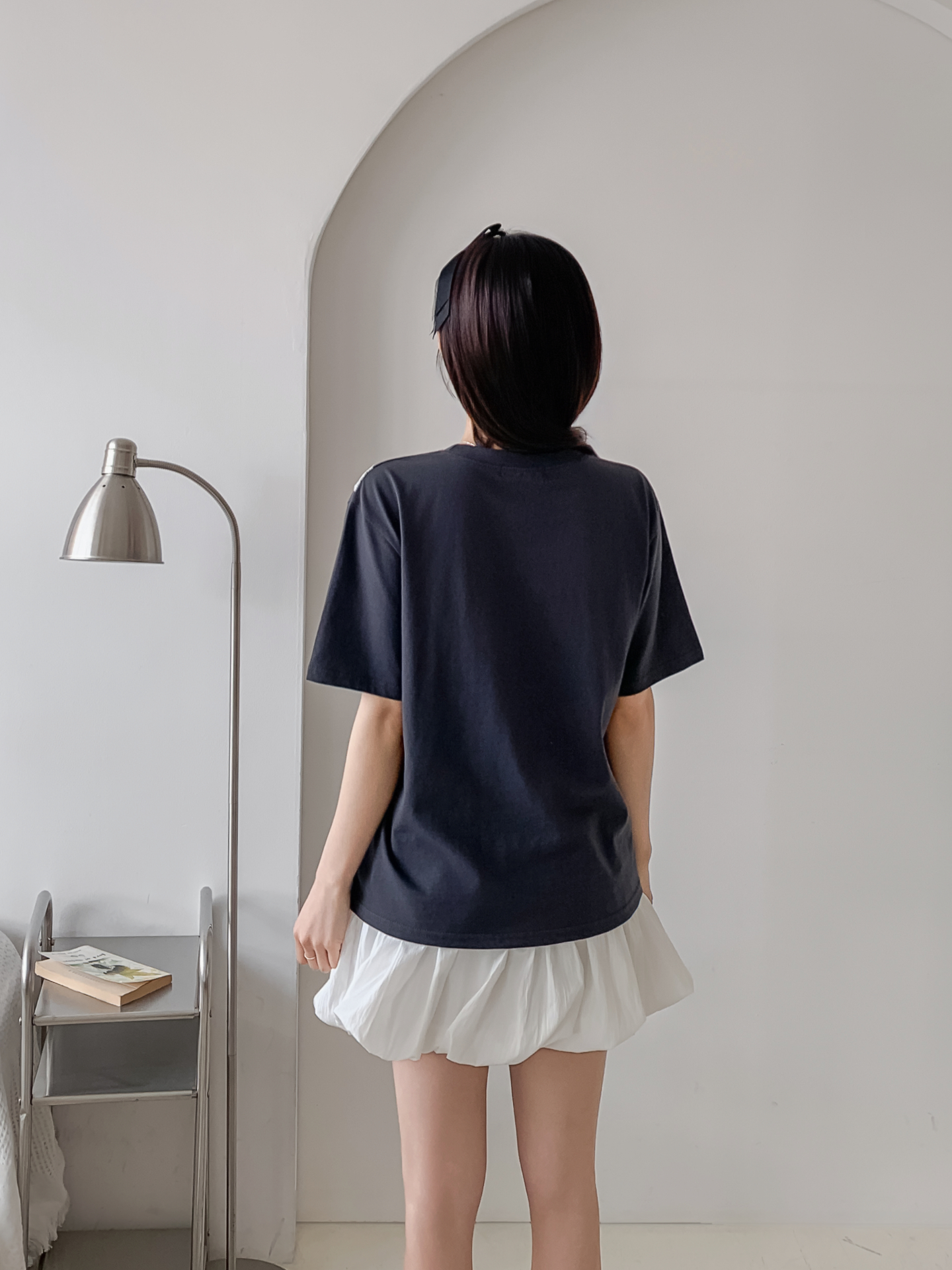 ラウンドネック半袖レタリングレースTシャツ | 詳細画像10