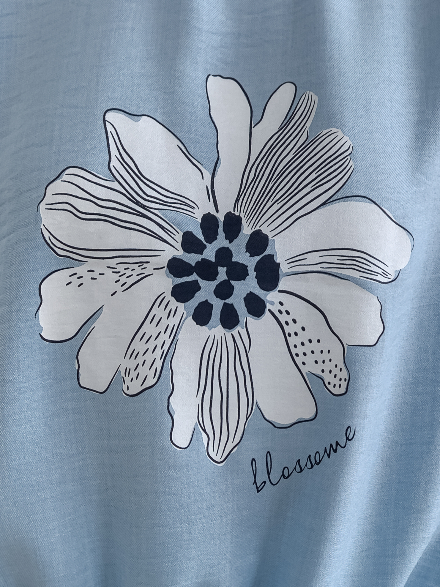 ラウンドネックパフスリーブ半袖ドロップショルダープリント配色ラインブラウス | 詳細画像23