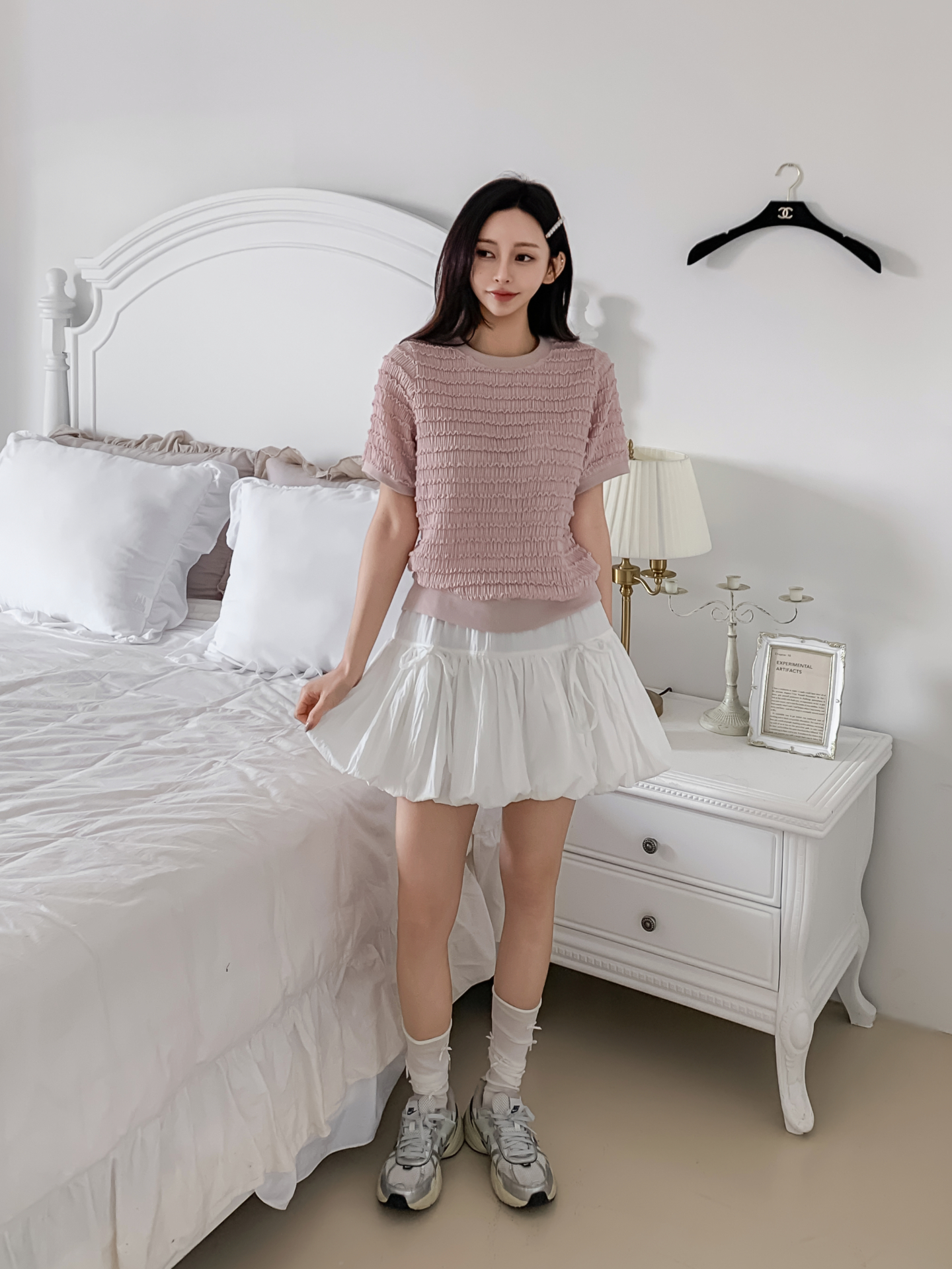 ラウンドネックシャーリングルーズ半袖ブラウス | 詳細画像2