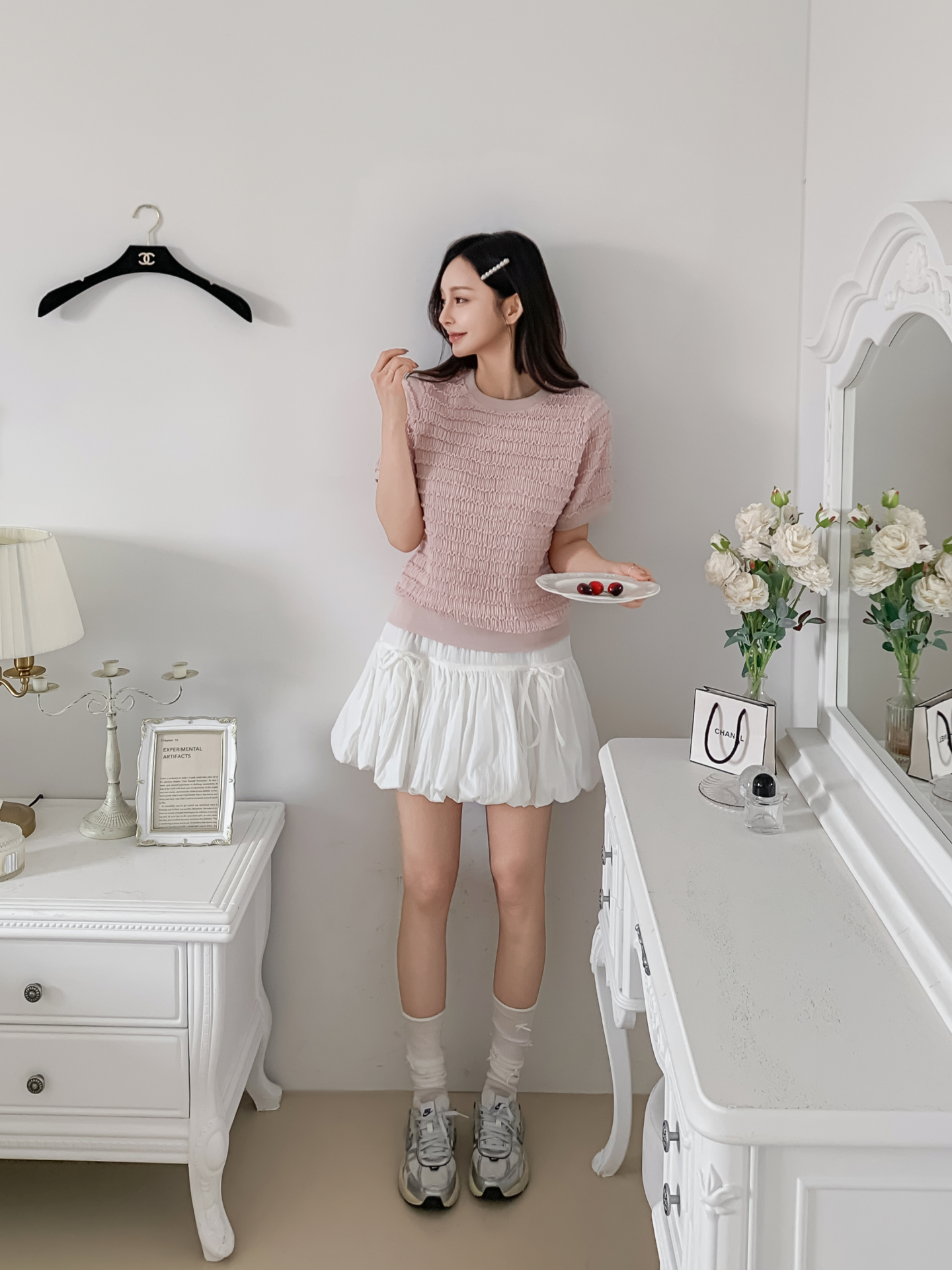 ラウンドネックシャーリングルーズ半袖ブラウス | 詳細画像8