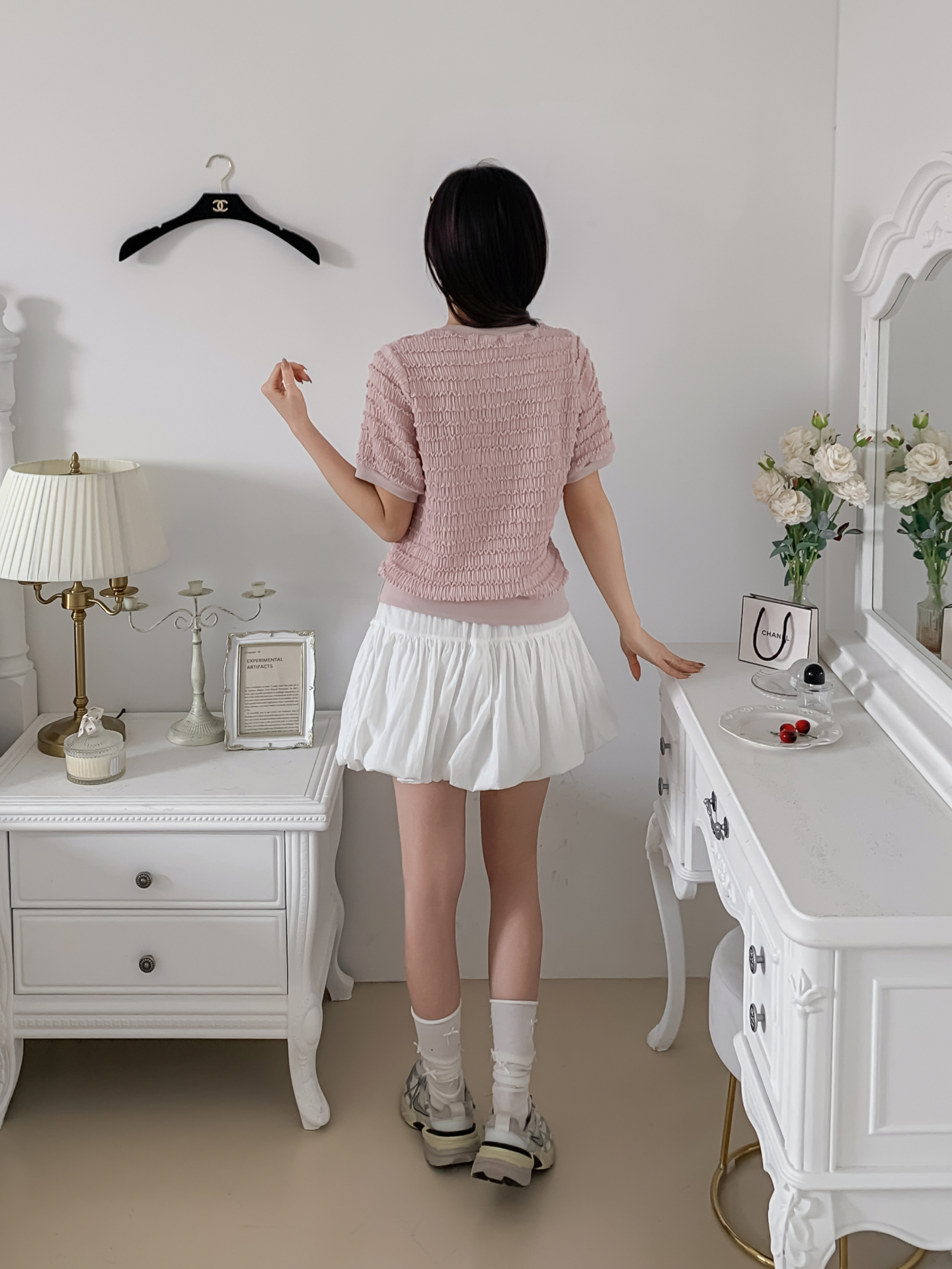 ラウンドネックシャーリングルーズ半袖ブラウス | 詳細画像9