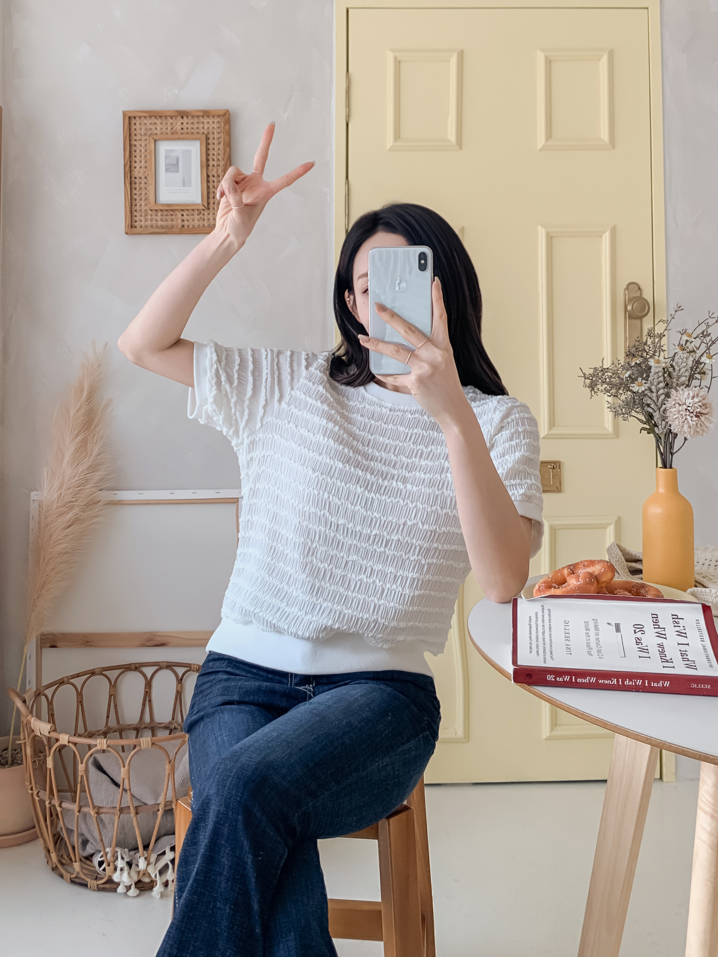 ラウンドネックシャーリングルーズ半袖ブラウス | 詳細画像29