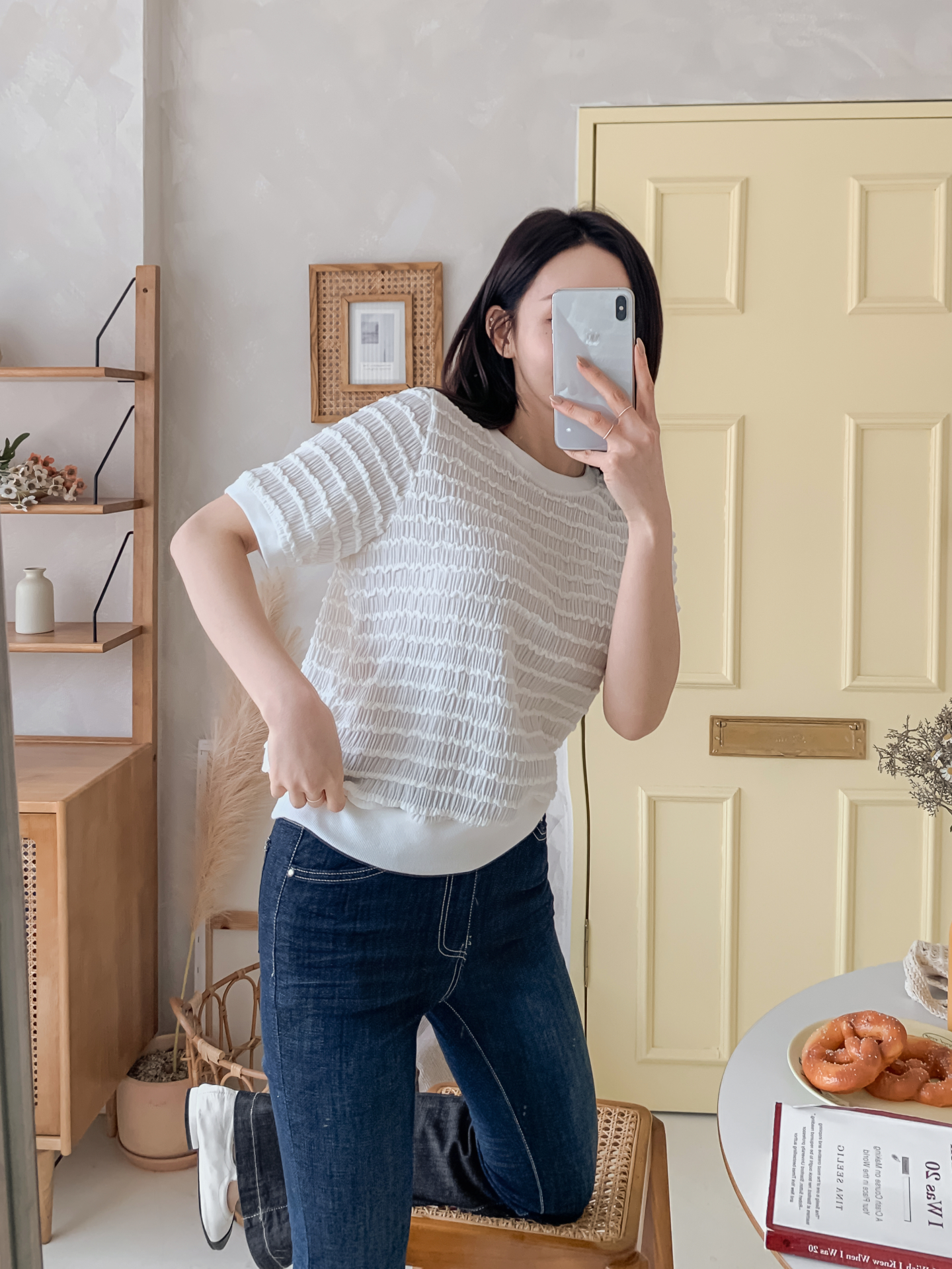 ラウンドネックシャーリングルーズ半袖ブラウス | 詳細画像31