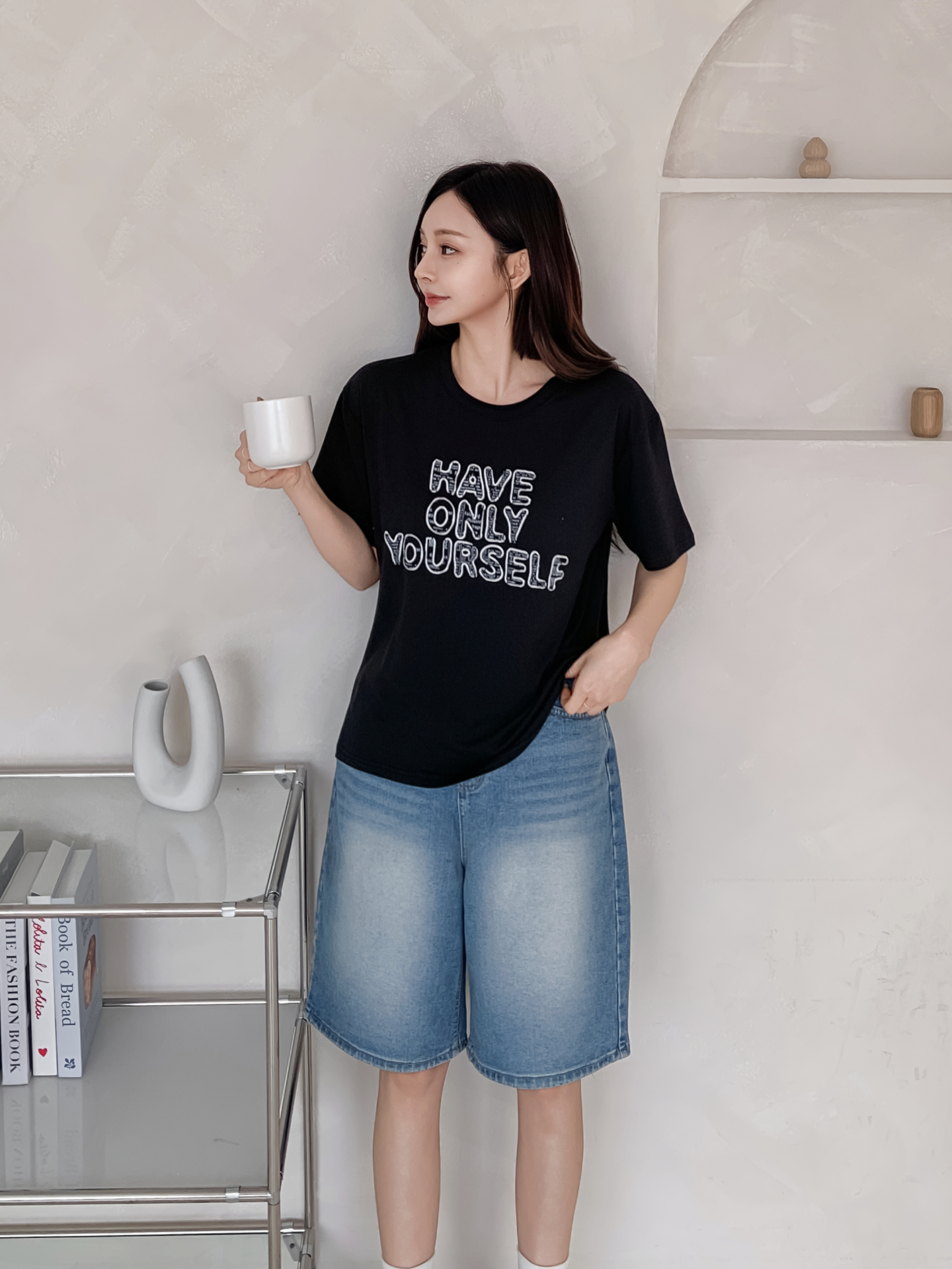 ラウンドネック半袖レタリングTシャツ | 詳細画像4