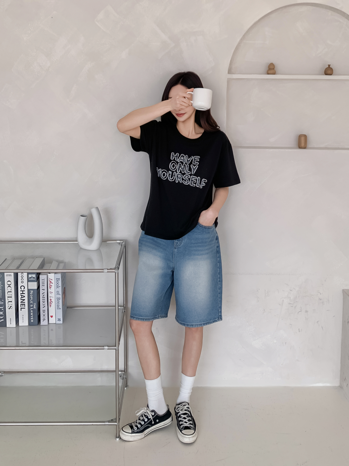 ラウンドネック半袖レタリングTシャツ | 詳細画像5