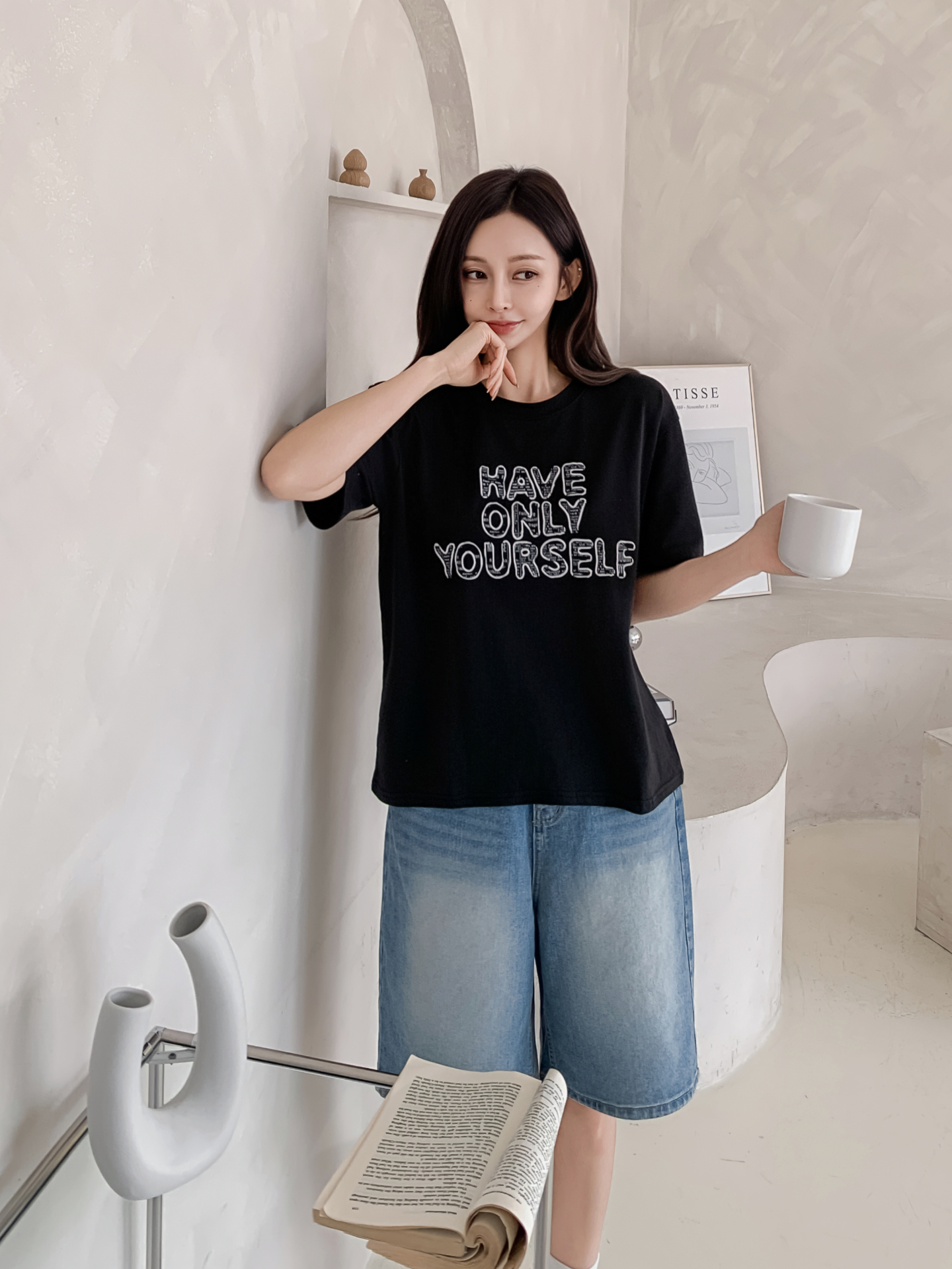 ラウンドネック半袖レタリングTシャツ | 詳細画像11