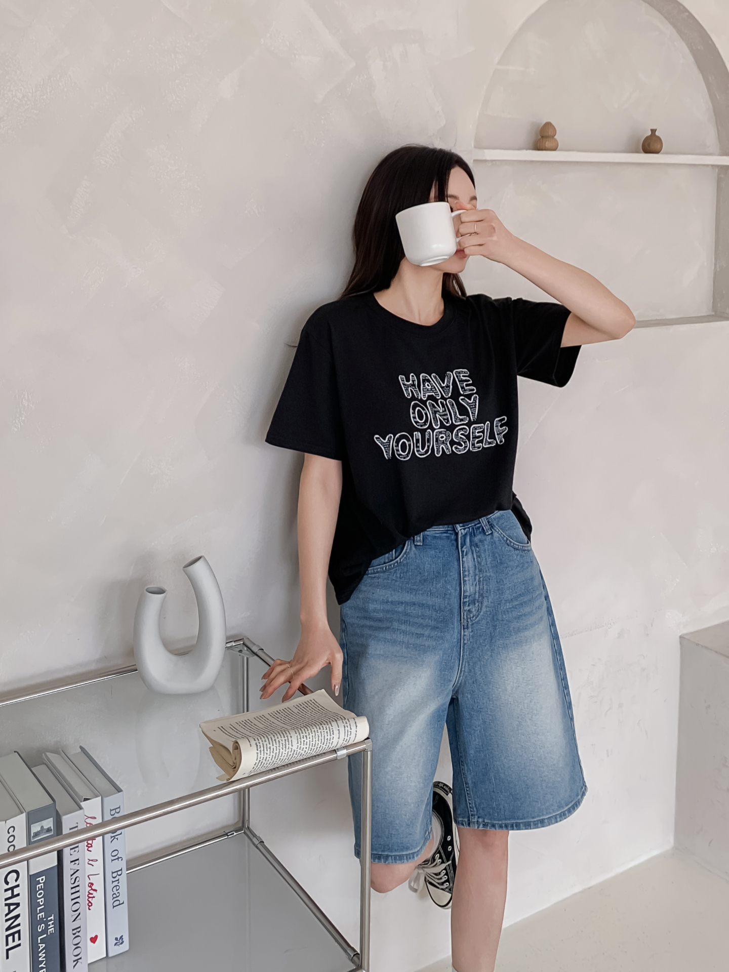 ラウンドネック半袖レタリングTシャツ | 詳細画像14
