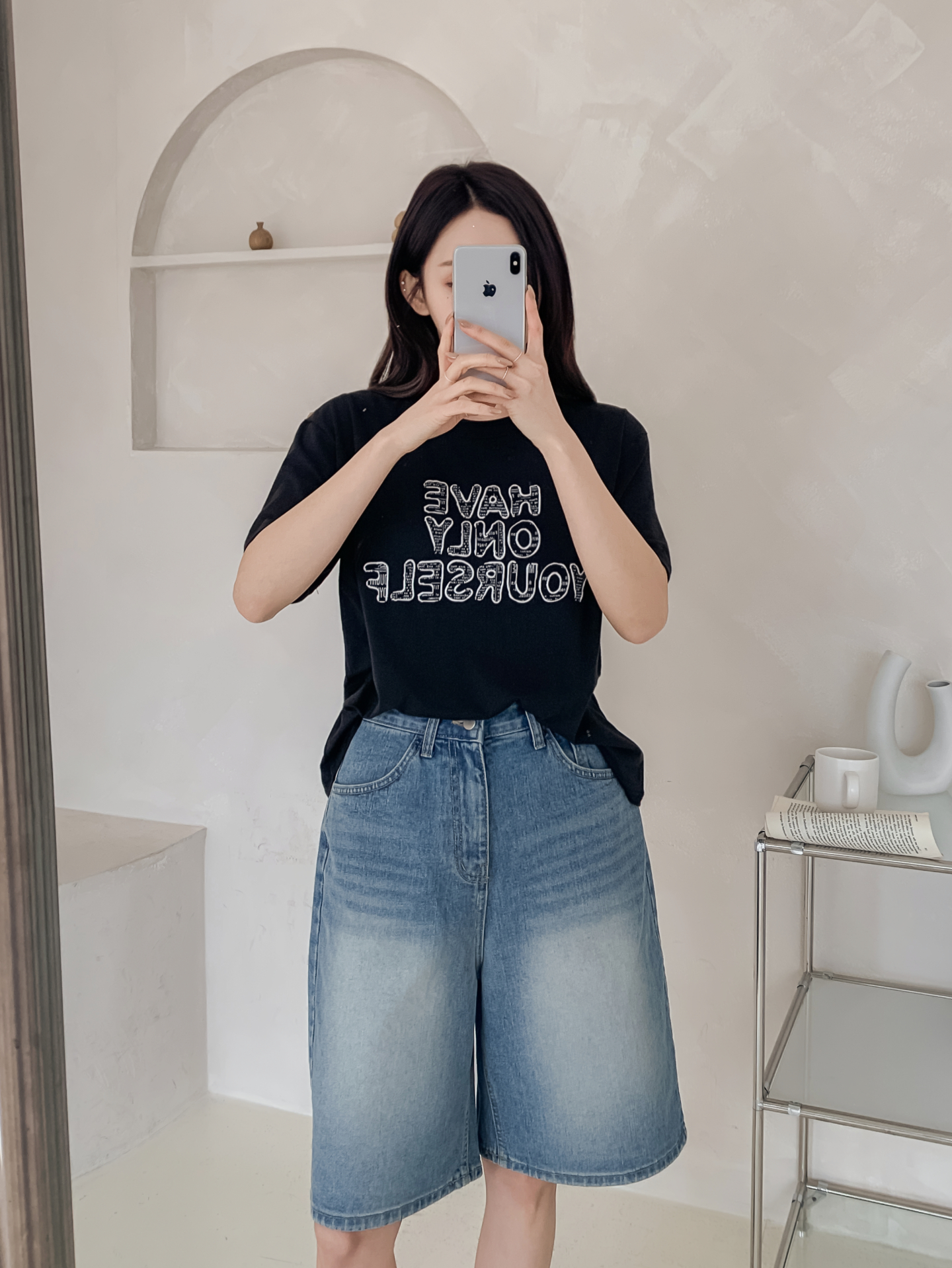 ラウンドネック半袖レタリングTシャツ | 詳細画像15