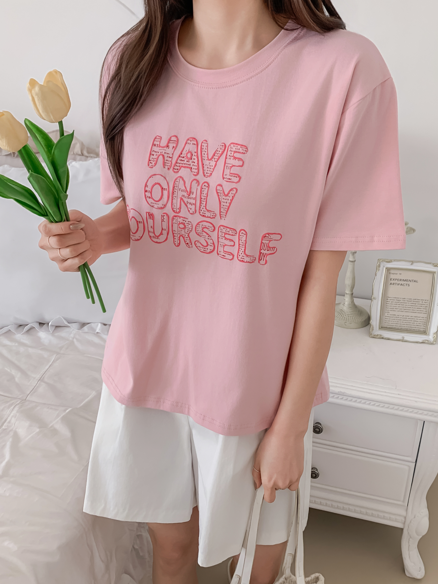 ラウンドネック半袖レタリングTシャツ | 詳細画像19
