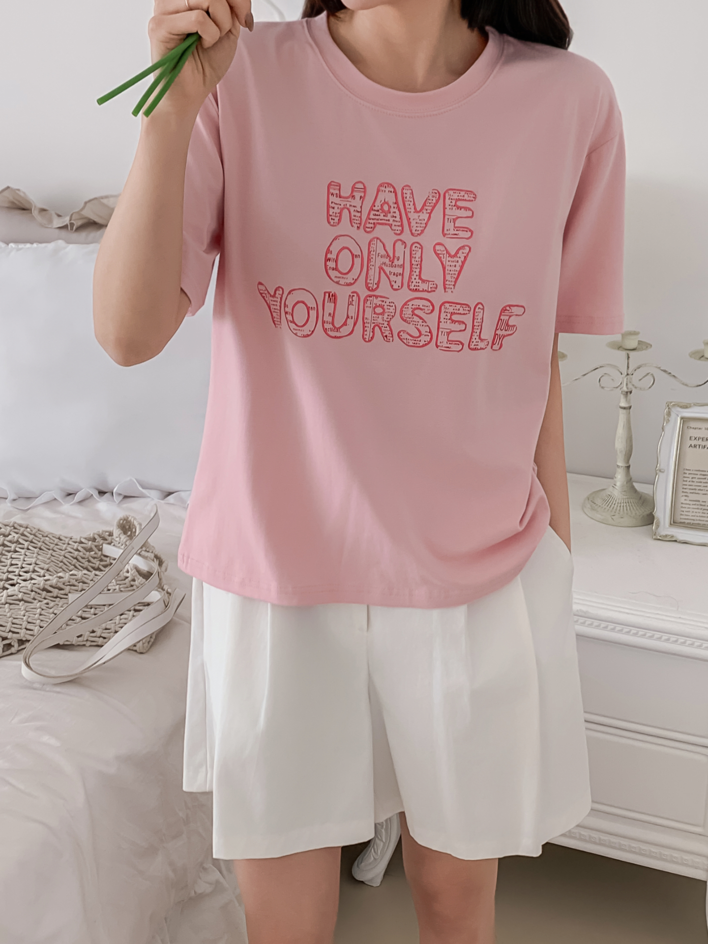 ラウンドネック半袖レタリングTシャツ | 詳細画像25
