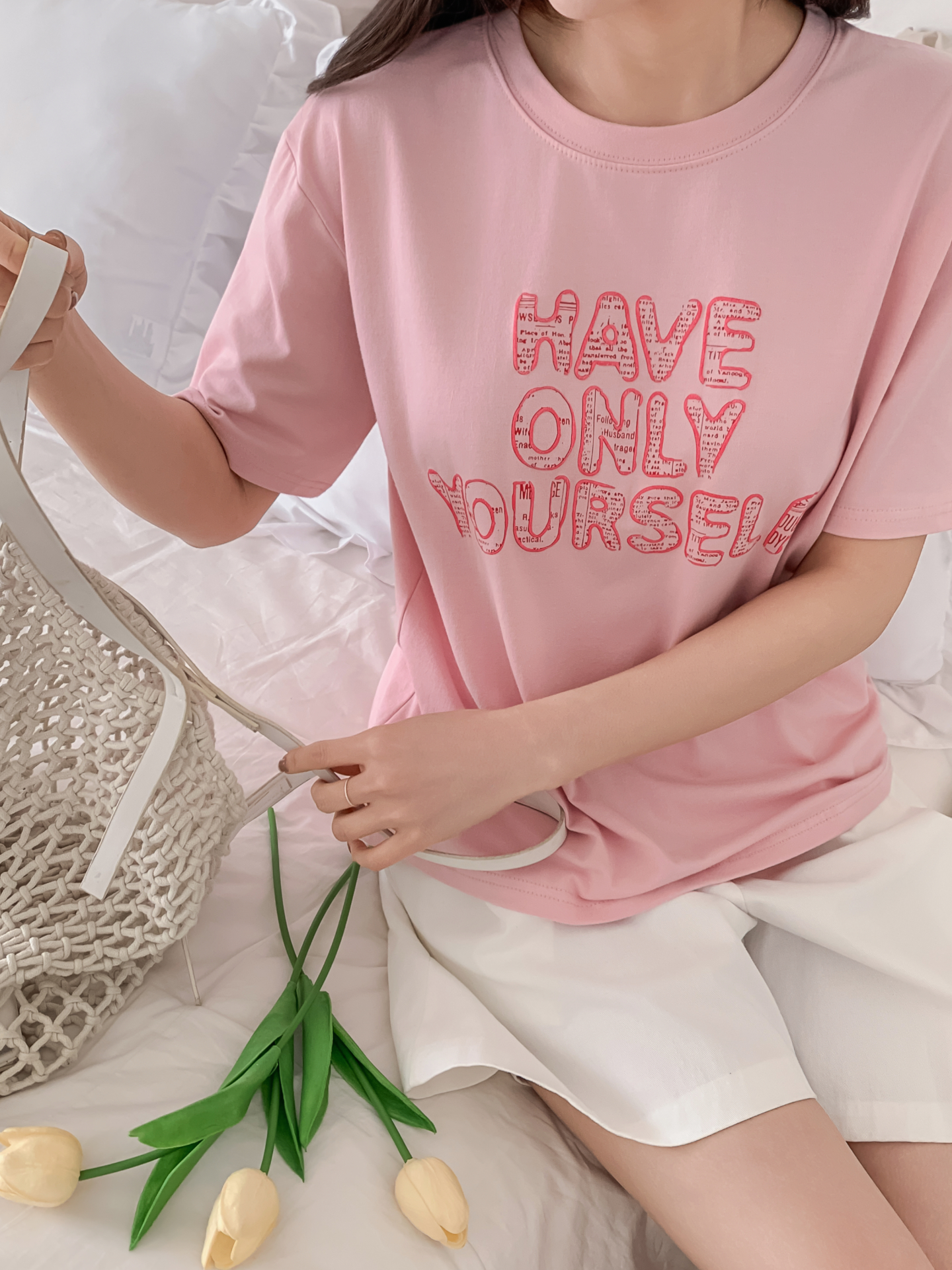 ラウンドネック半袖レタリングTシャツ | 詳細画像26