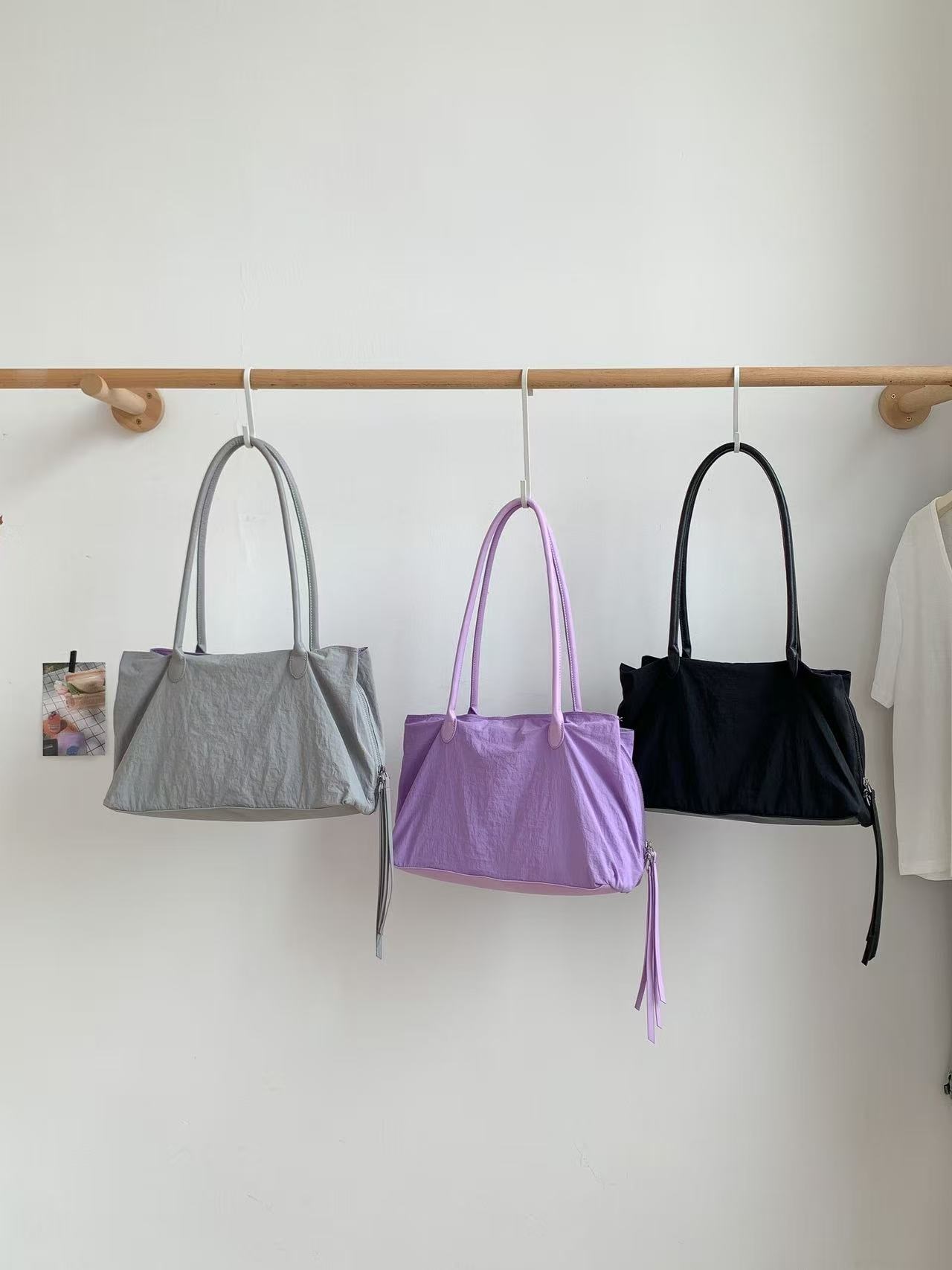 ジップアップポケットビッグ無地トートバッグ | 詳細画像11