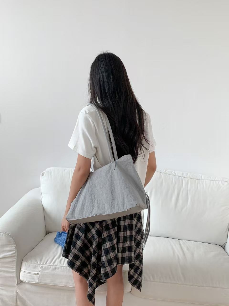 ジップアップポケットビッグ無地トートバッグ | 詳細画像3