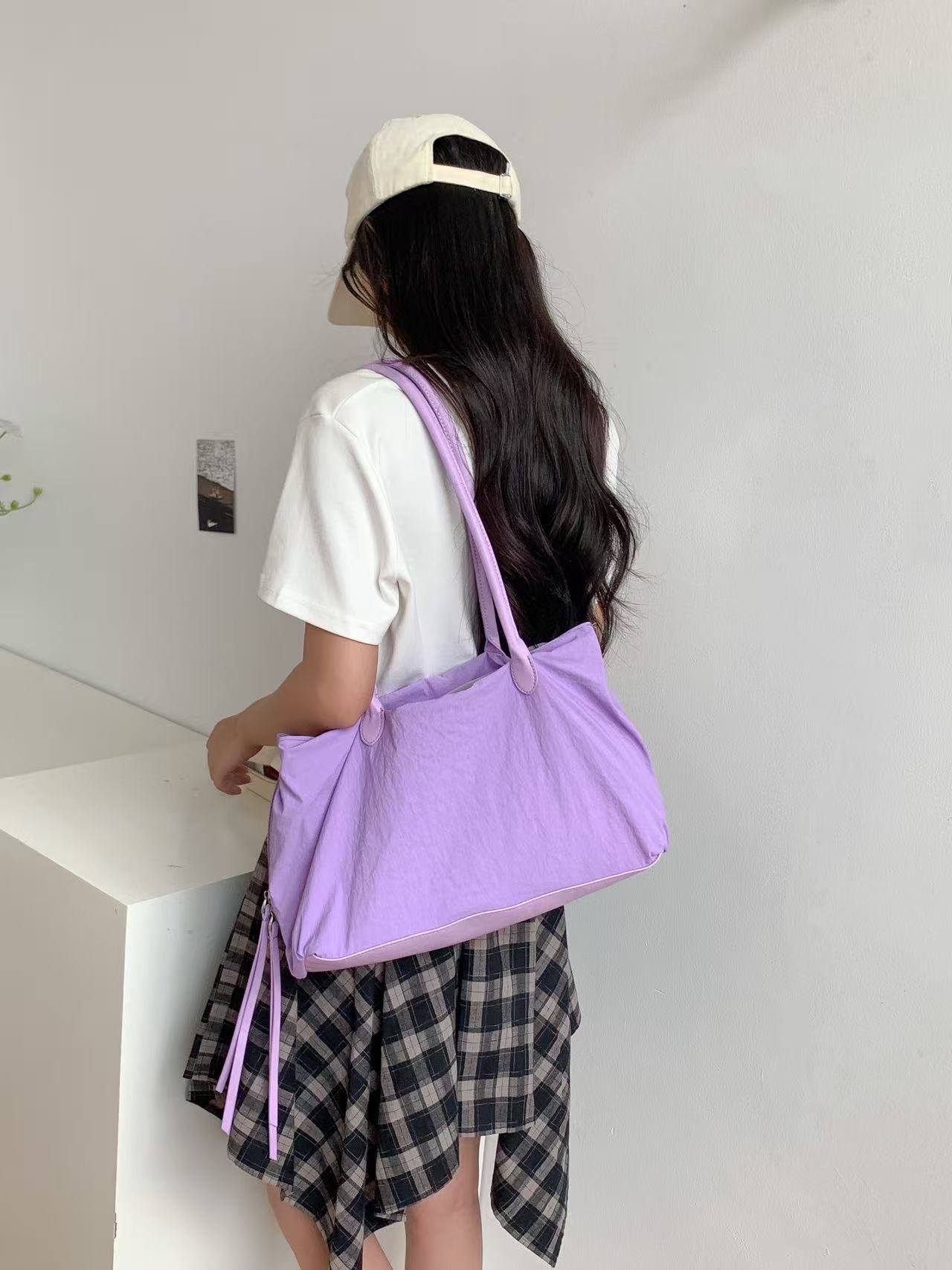 ジップアップポケットビッグ無地トートバッグ | 詳細画像6