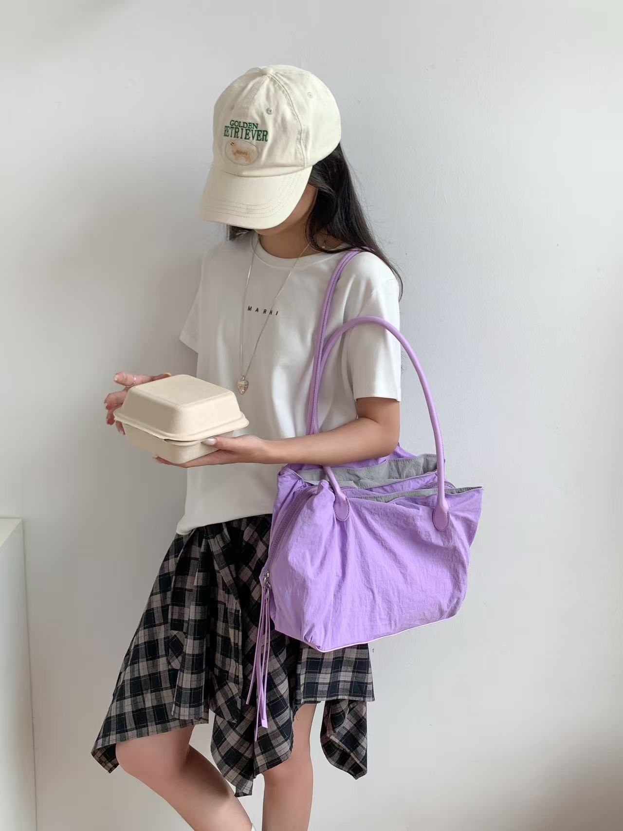 ジップアップポケットビッグ無地トートバッグ | 詳細画像7