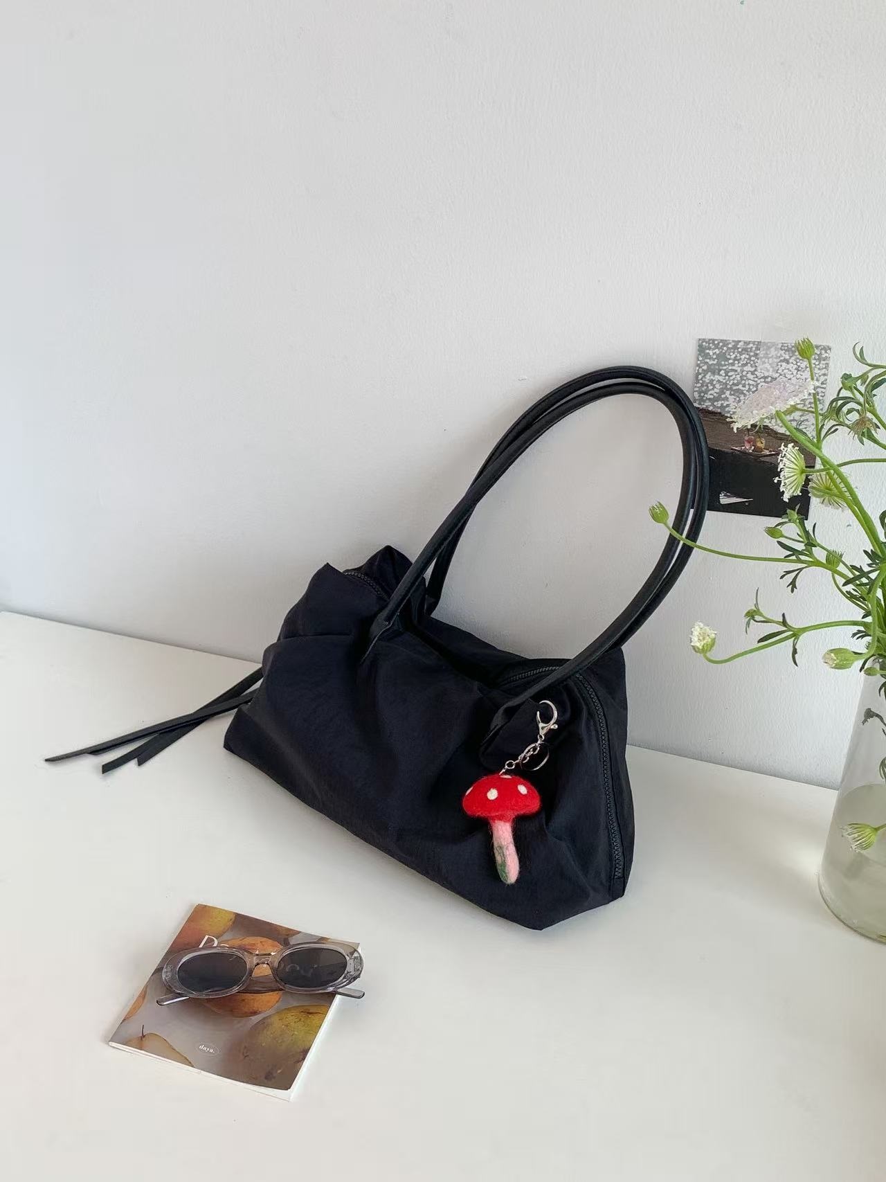 ジップアップポケットビッグ無地トートバッグ | 詳細画像12