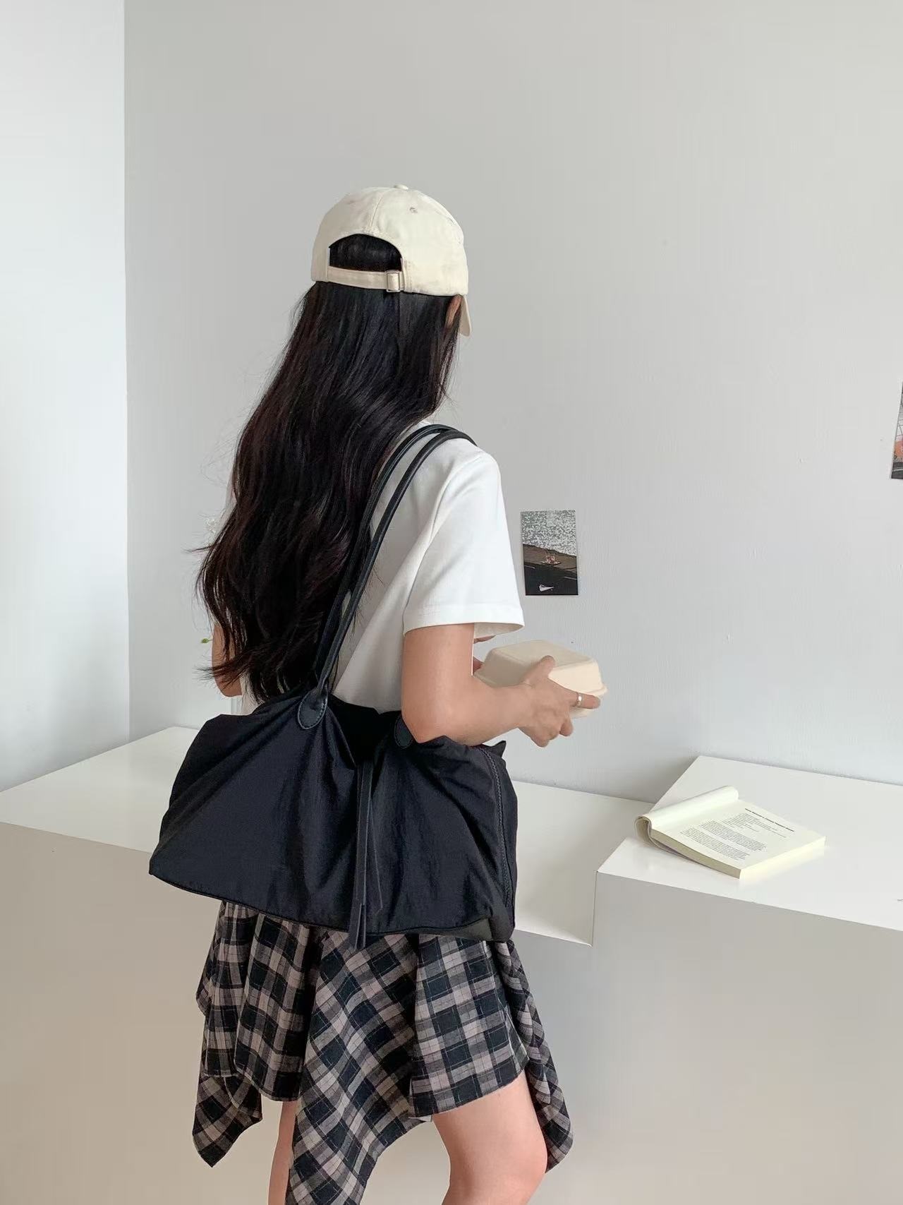 ジップアップポケットビッグ無地トートバッグ | 詳細画像8