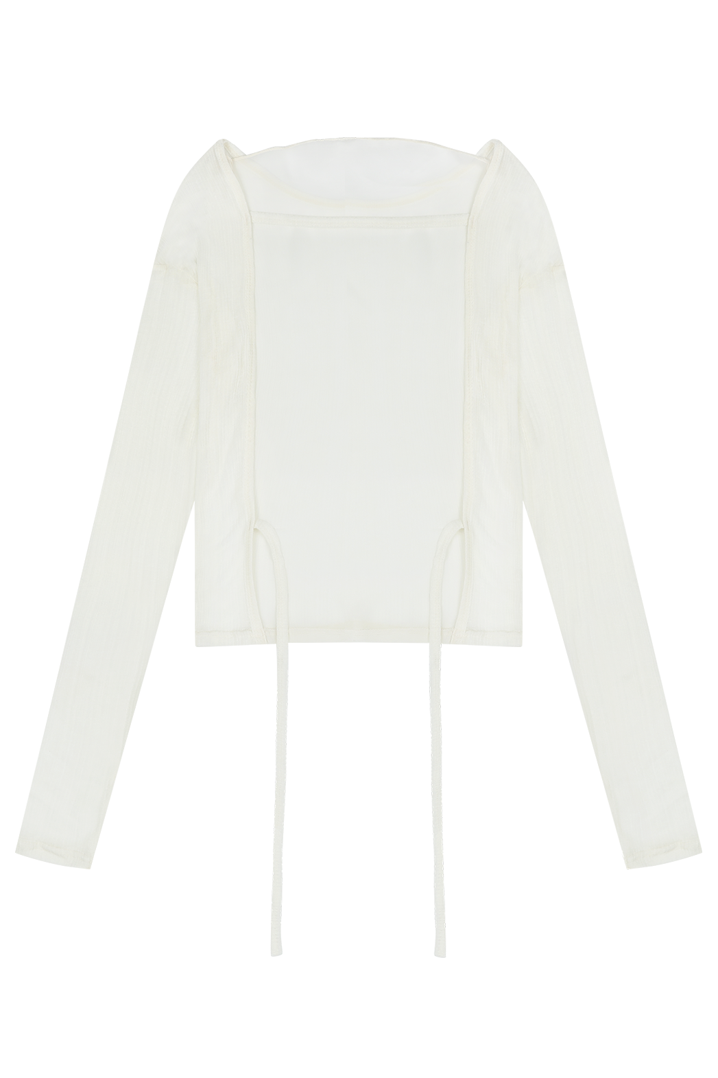 シースルーウール混ラウンドネックバックストラップ無地Tシャツ春夏秋 | 詳細画像19