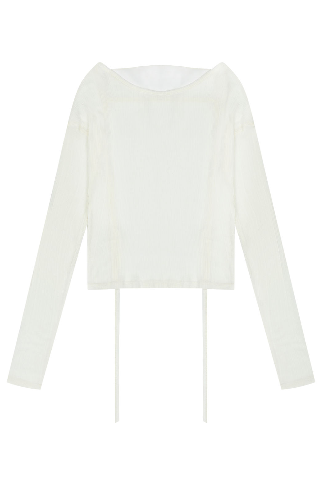 シースルーウール混ラウンドネックバックストラップ無地Tシャツ春夏秋 | 詳細画像20