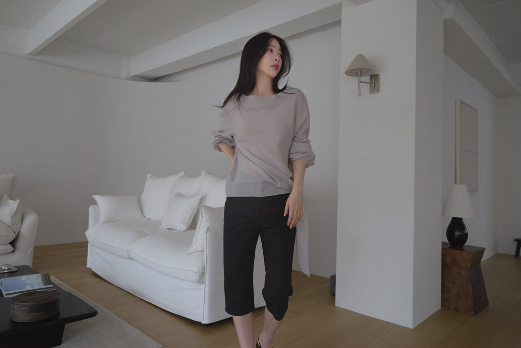 ベルベットナイロンストラップベーシック無地ブラウス春夏秋 | 詳細画像13